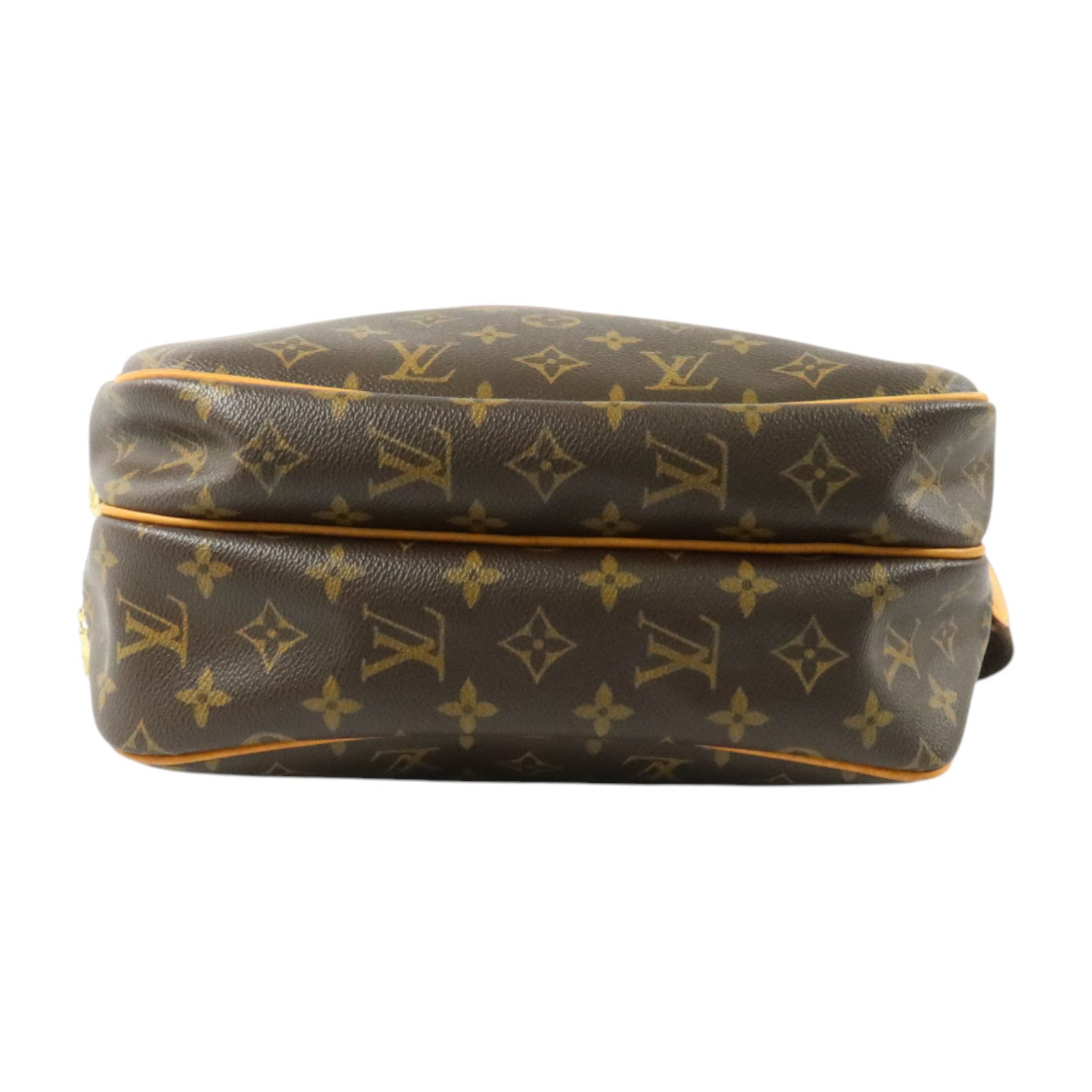LOUIS VUITTON Monogram Reporter PM金扣肩背袋棕色