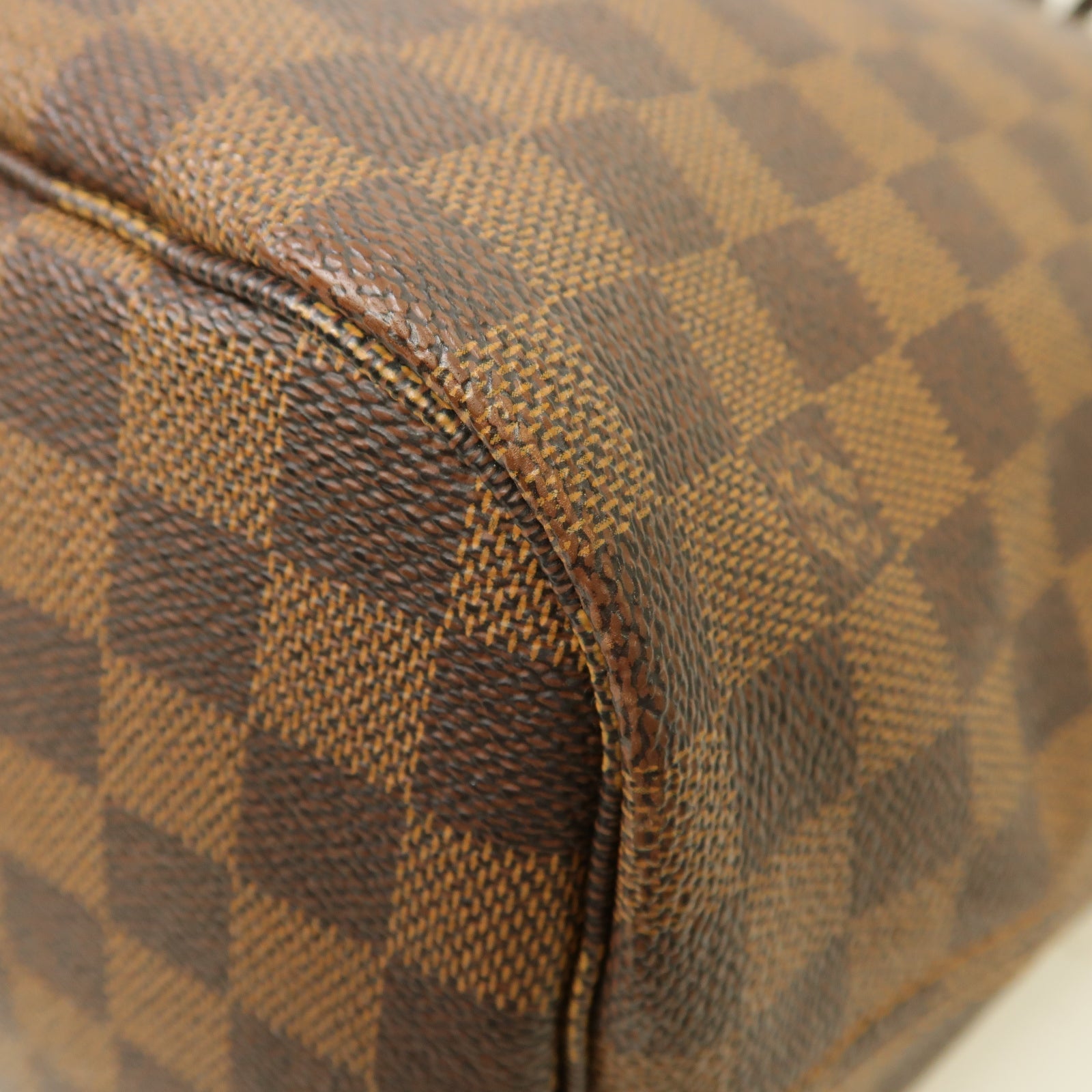 LOUIS VUITTON 【激減優惠】Damier Neverfull MM金扣手挽袋啡色