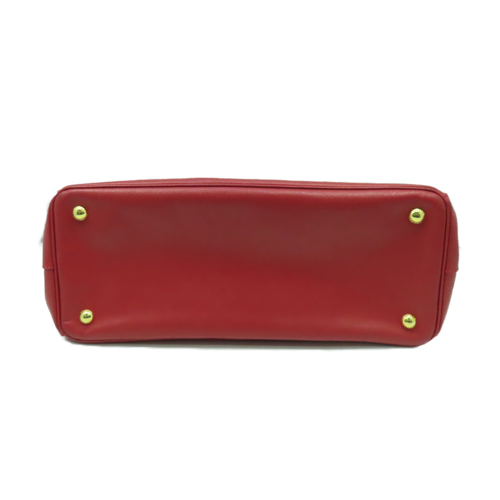 PRADA 【激減優惠】Saffiano皮革Hand Bag金扣手挽袋紅色
