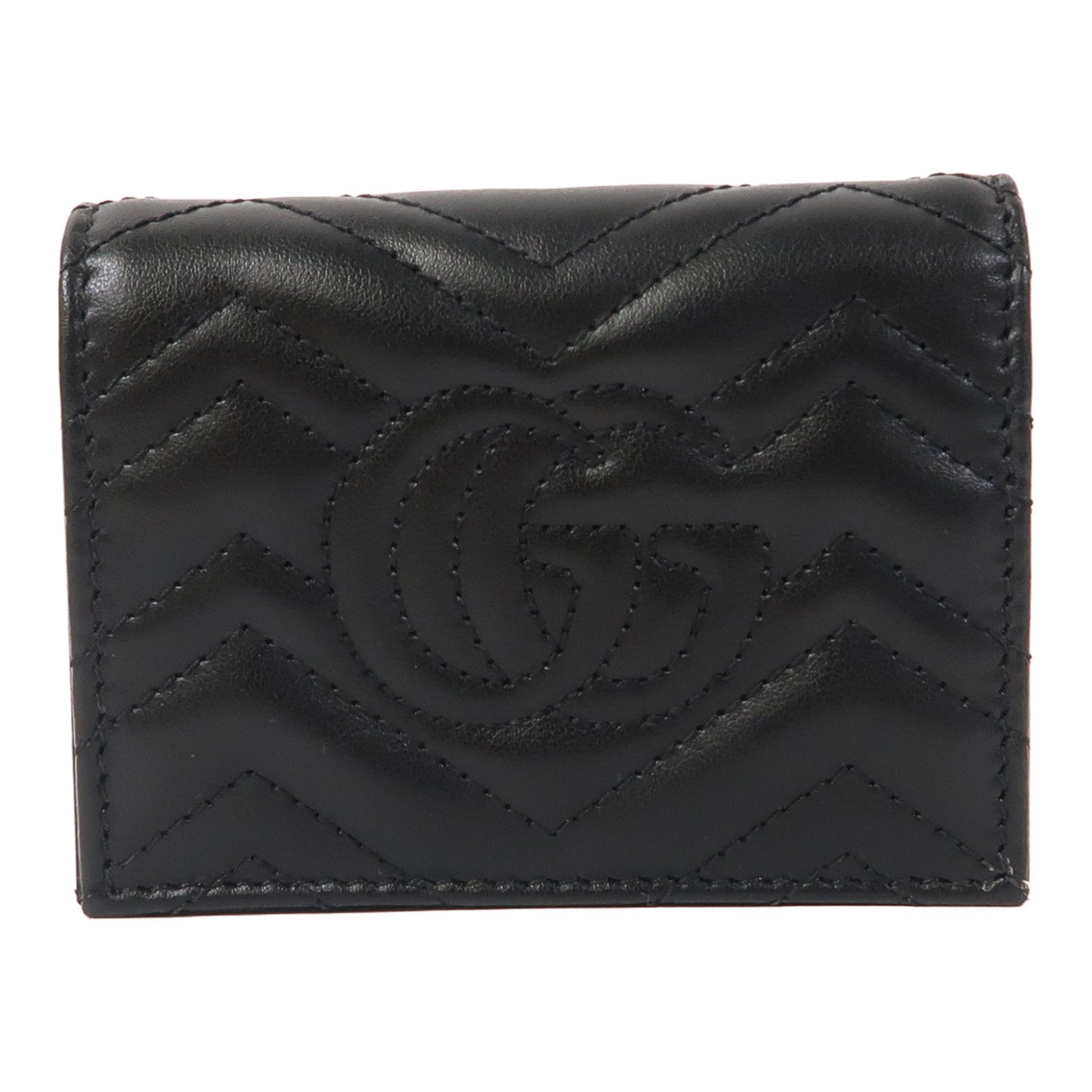GUCCI 斜紋牛皮皮革Wallet金扣錢包黑色
