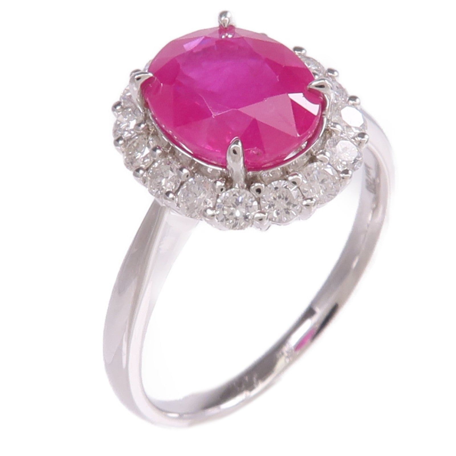 JEWELRY 18K白金Ruby Diamond Ring紅寶石/鑽石戒指US#6