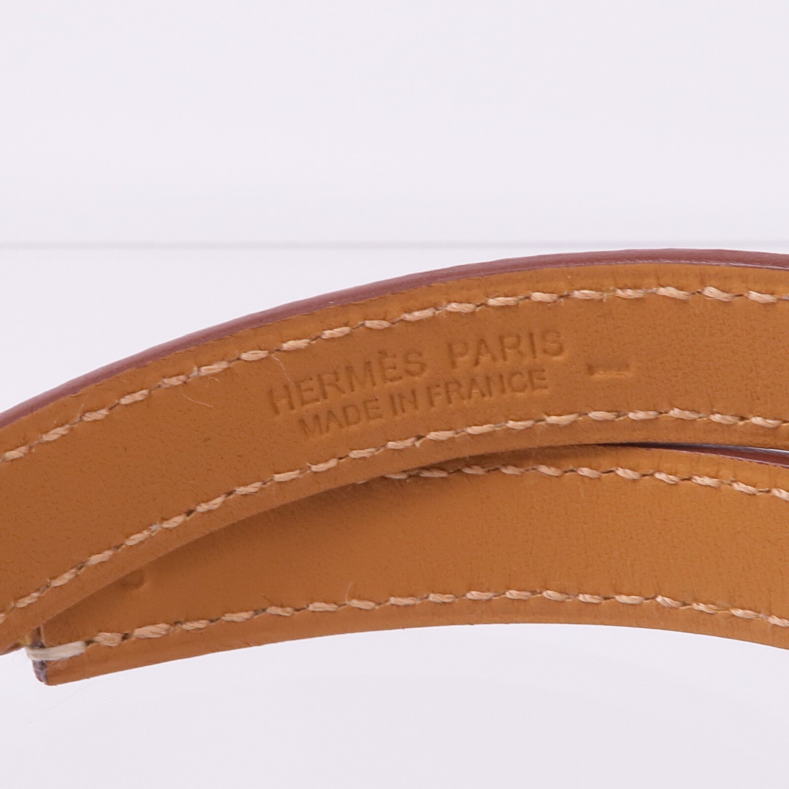 HERMES Lizard皮革Rivale Double Tour銀扣手帶