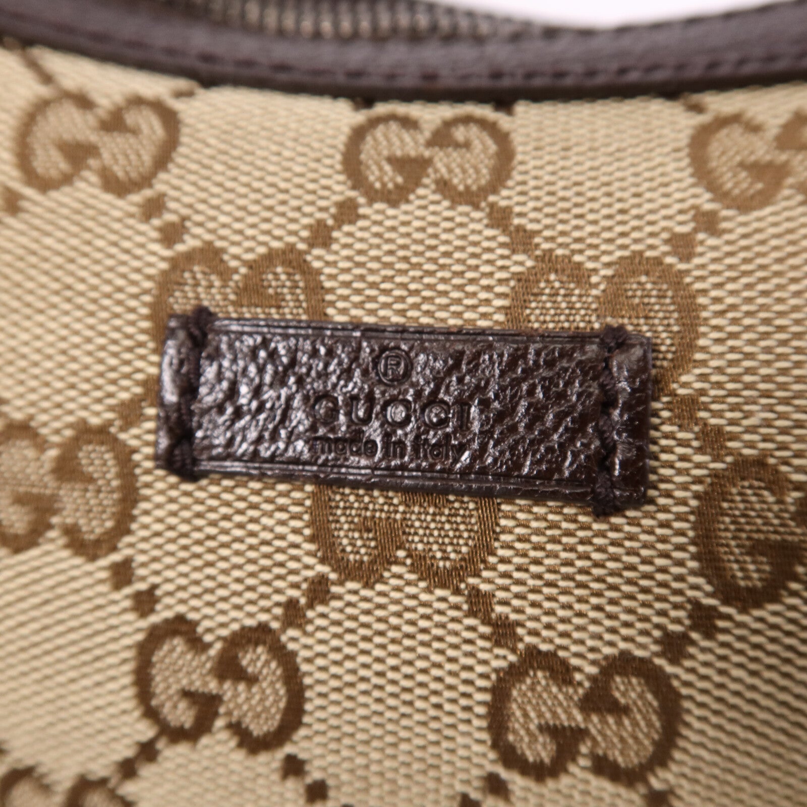 GUCCI 帆布Shoulder Bag銀扣肩背袋