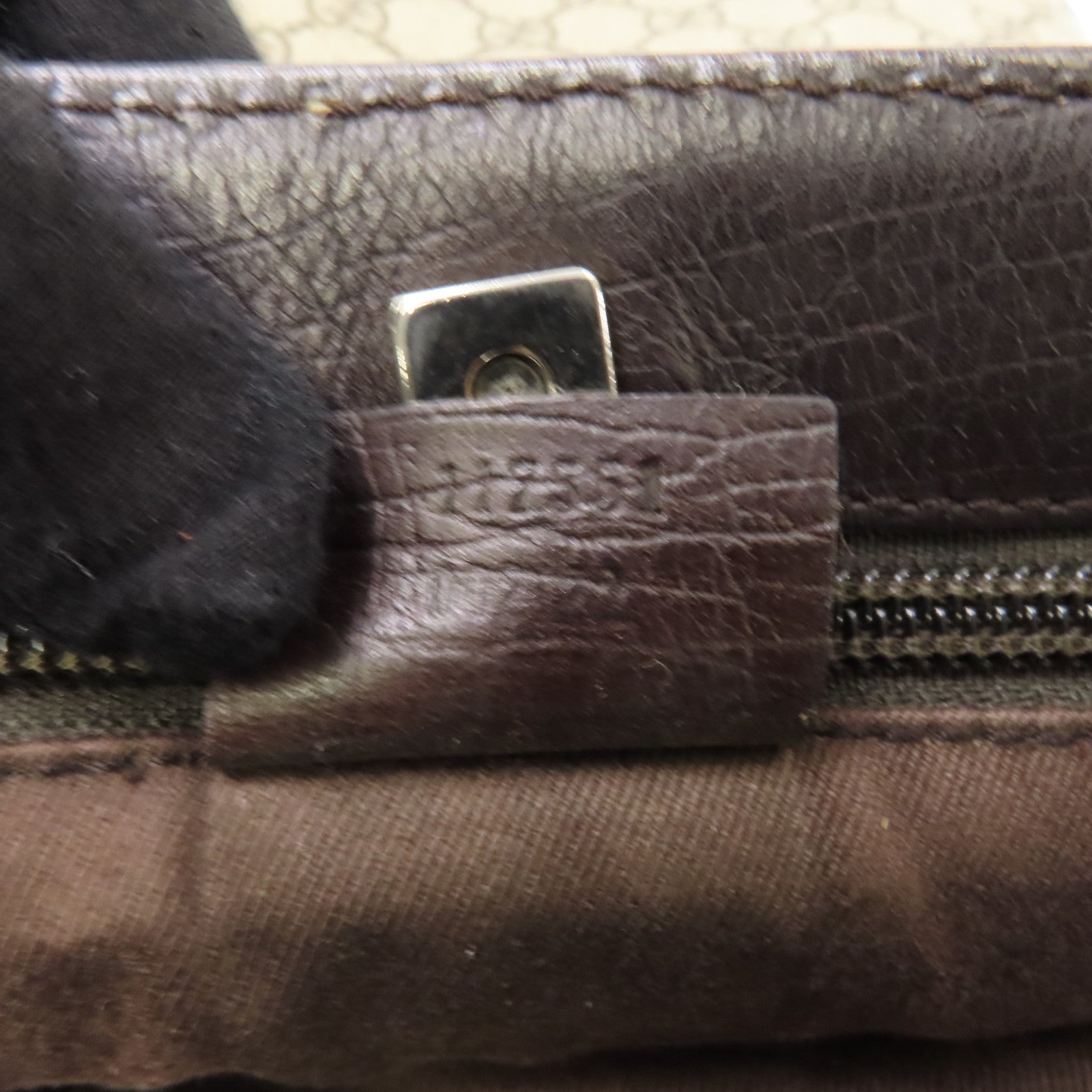 GUCCI 塗層帆布Tote Bag銀扣手挽袋灰色