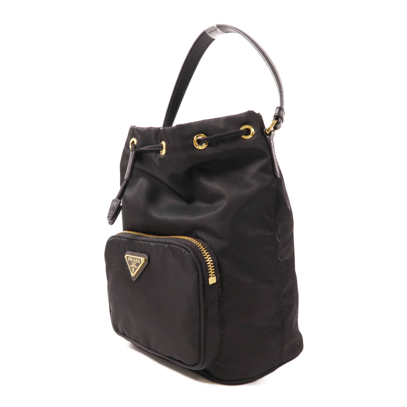 PRADA 尼龍Duet Re-Nylon Bucket Bag金扣手挽肩背袋兩用袋