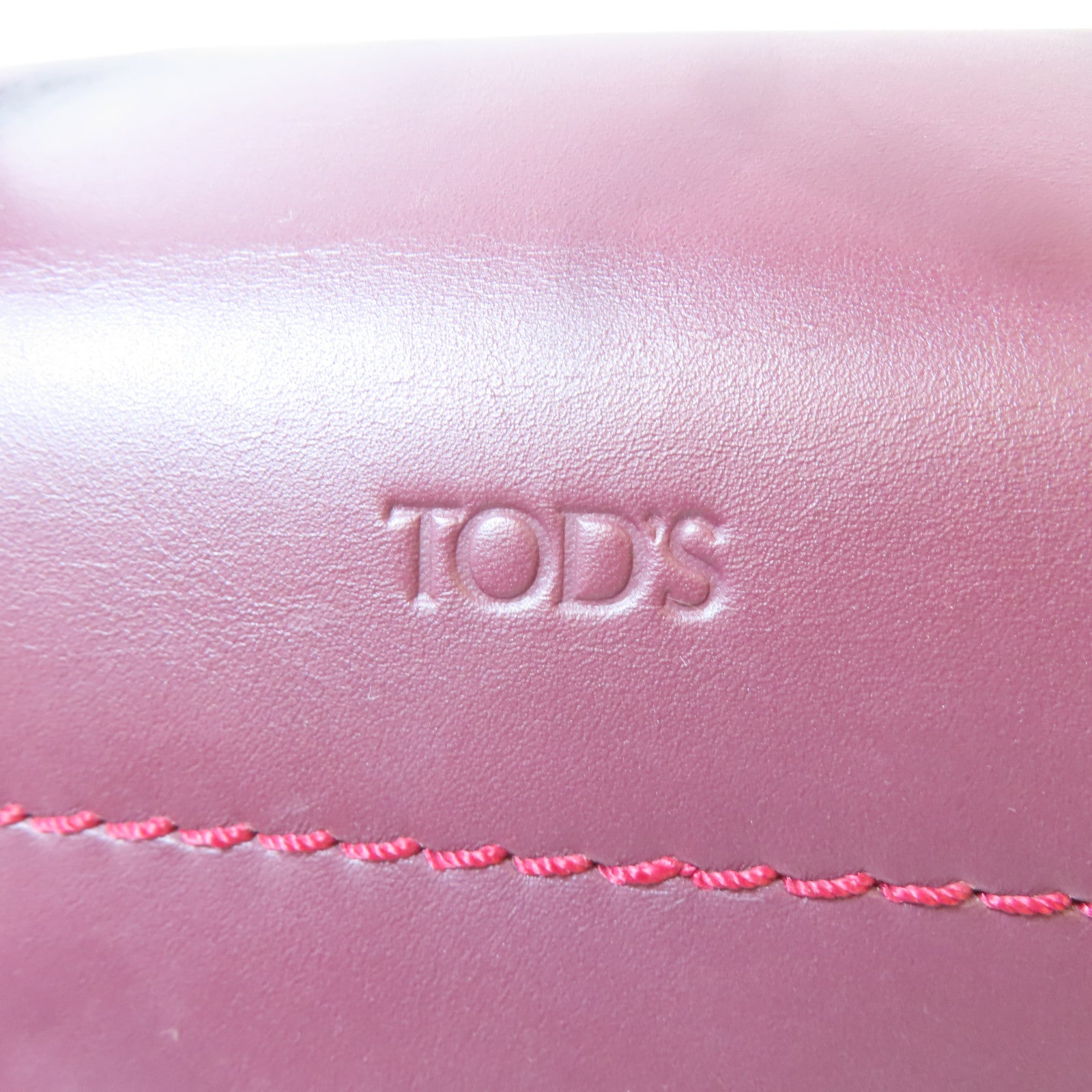 TOD’S 牛皮皮革2 Way Shoulder Bag銀扣手挽肩背兩用袋桃紅色