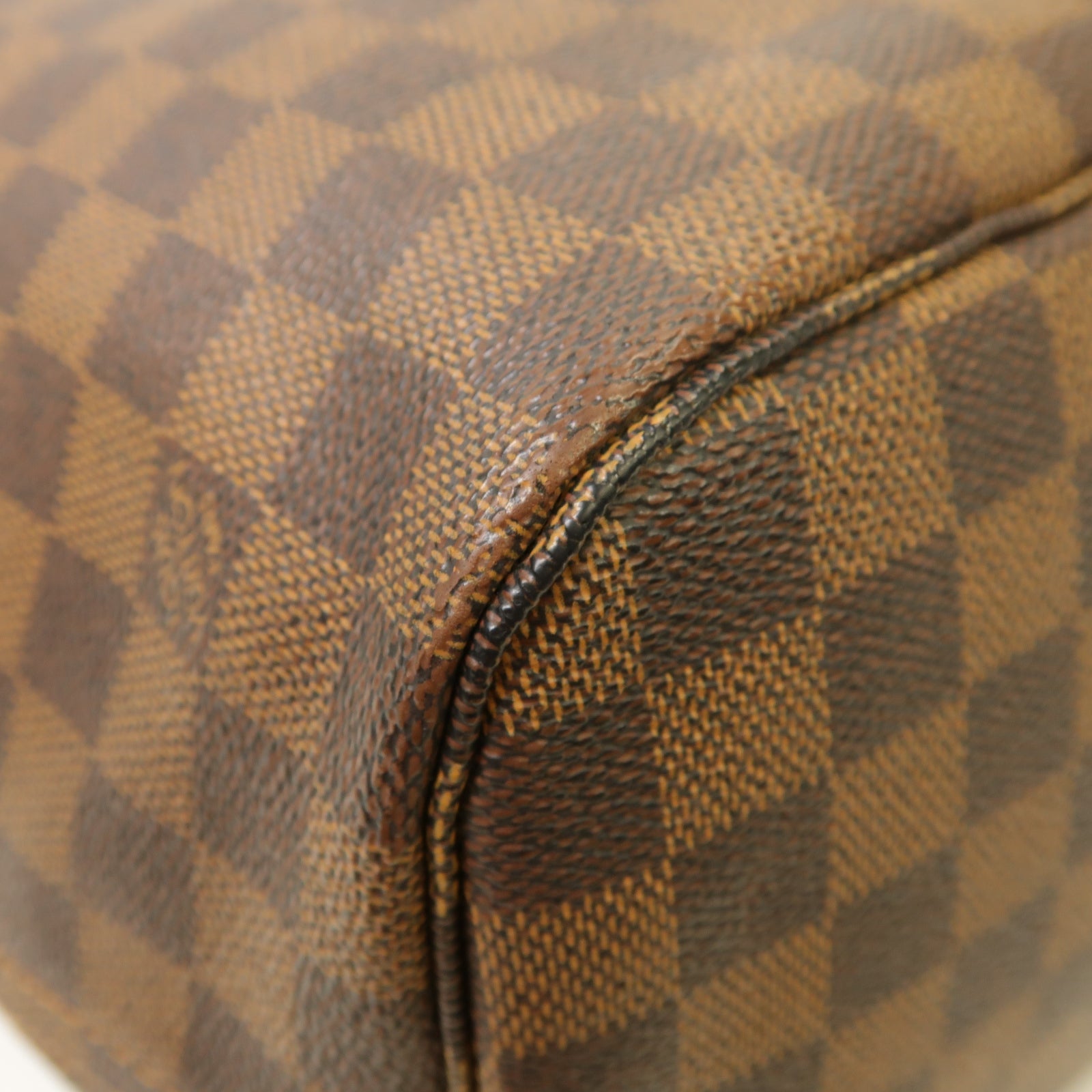 LOUIS VUITTON 【激減優惠】Damier Neverfull MM金扣手挽袋啡色