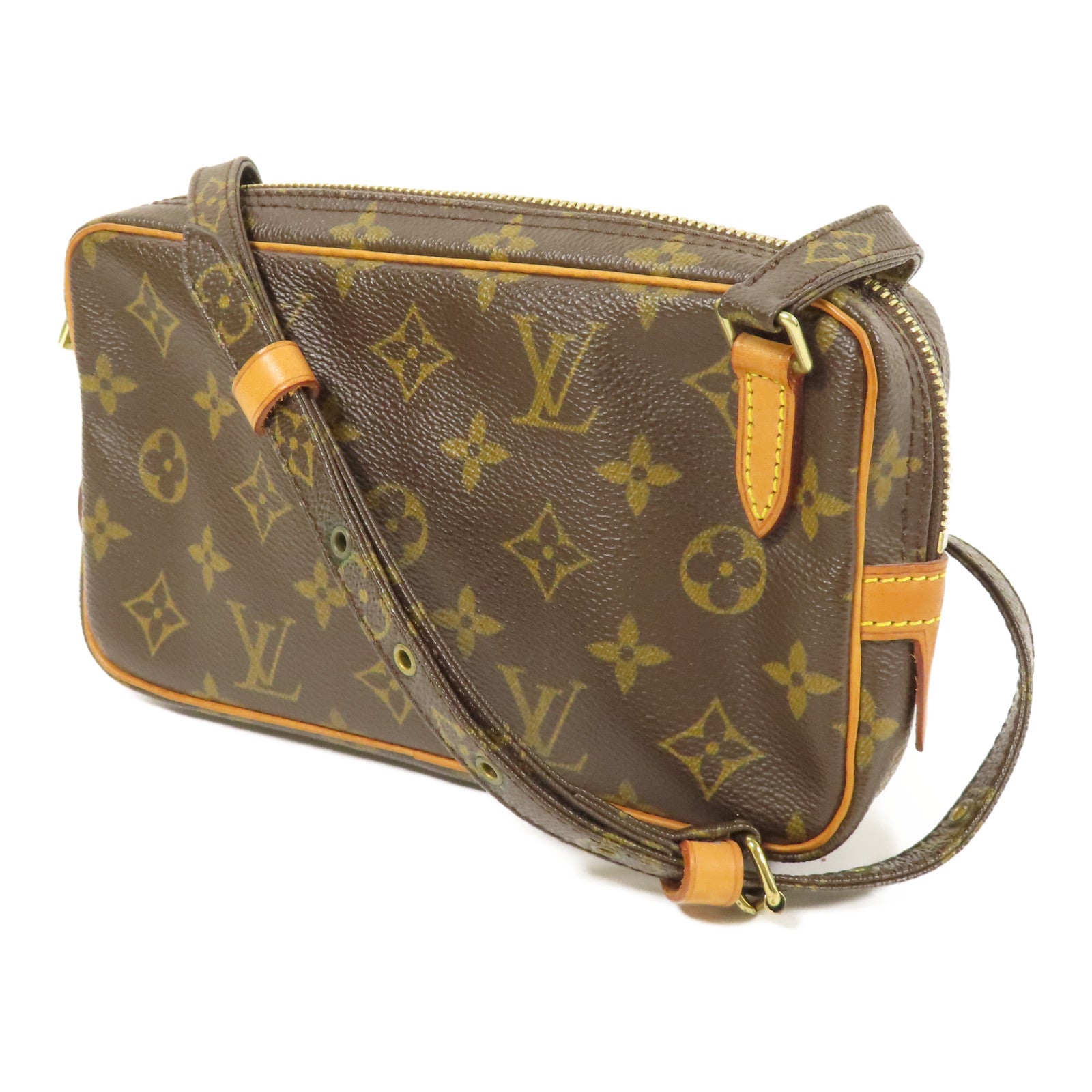 LOUIS VUITTON Monogram Marly Bandouliere金扣肩背袋棕色