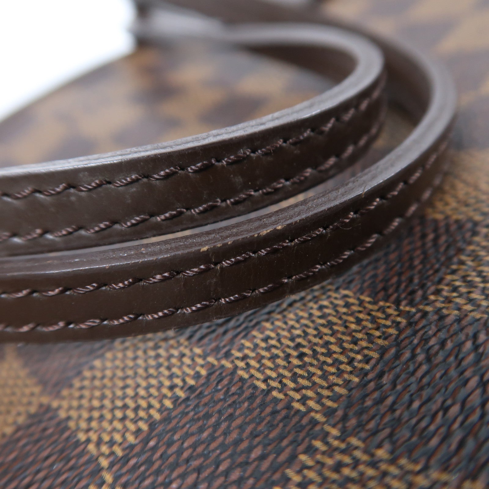LOUIS VUITTON Damier Neverfull PM金扣手挽袋啡色