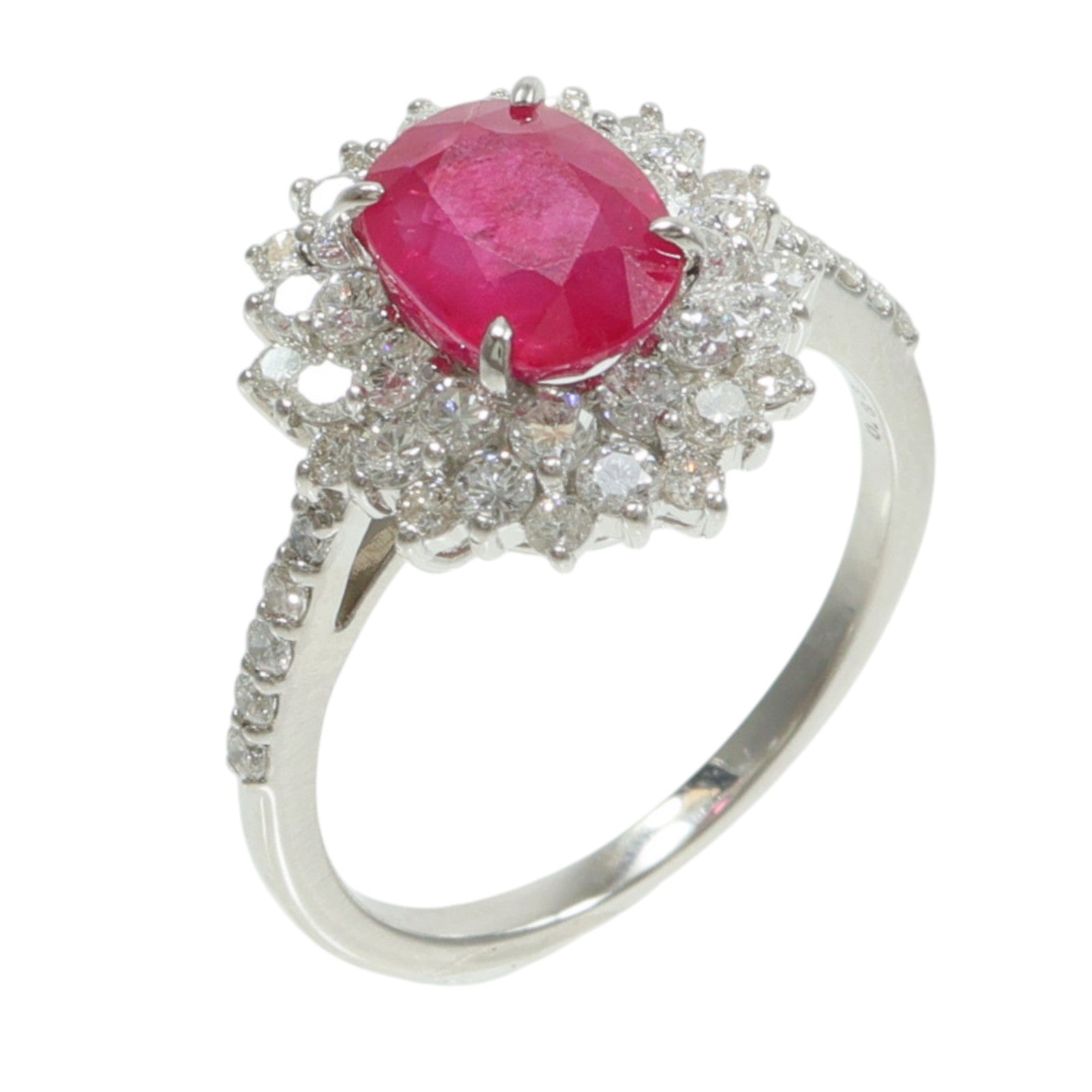 JEWELRY PT950鉑金Ruby Diamond Ring紅寶石/鑽石戒指