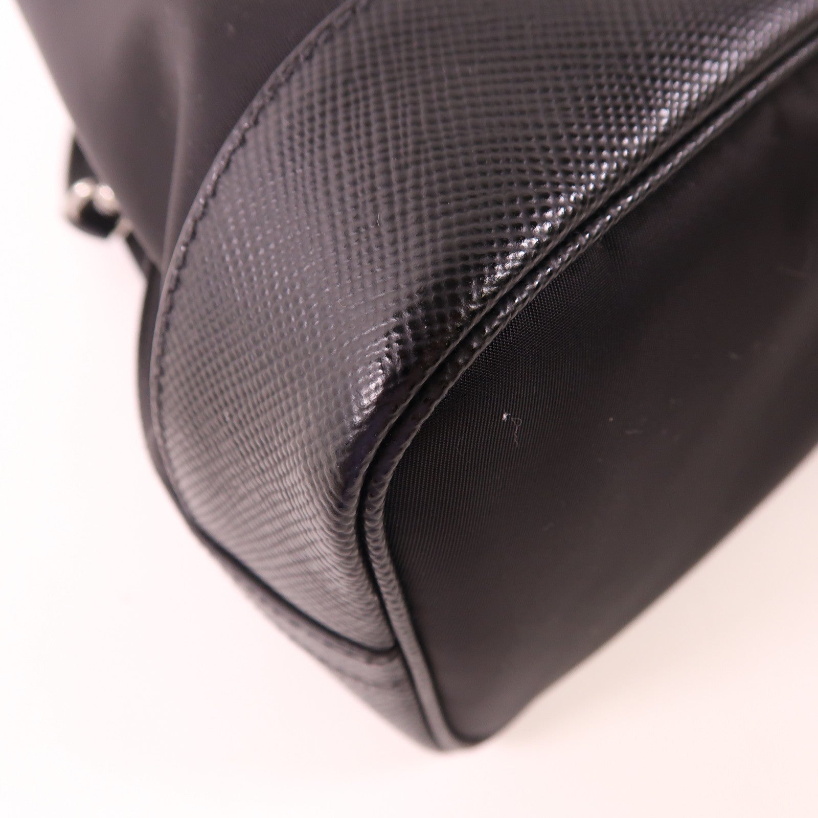 PRADA 尼龍/Saffiano皮革2 Way Shoulder銀扣手挽肩背兩用袋