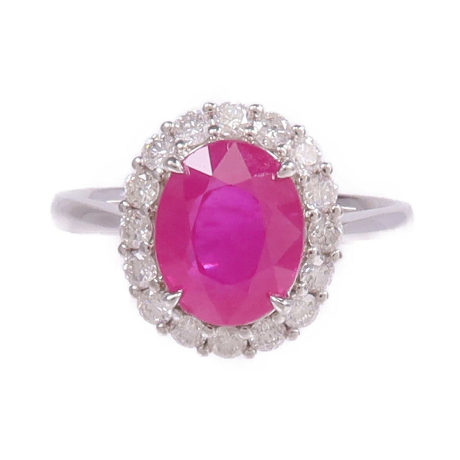 JEWELRY 18K白金Ruby Diamond Ring紅寶石/鑽石戒指US#6