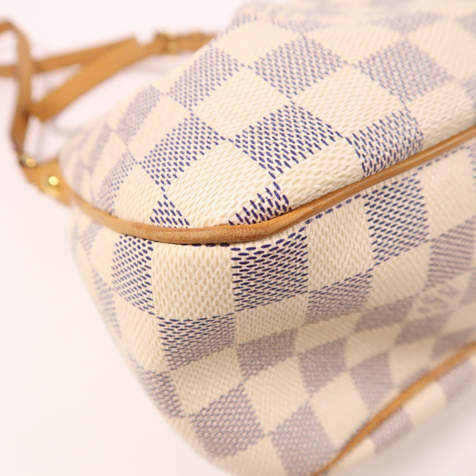 LOUIS VUITTON Damier Azur Siracusa金扣肩背袋