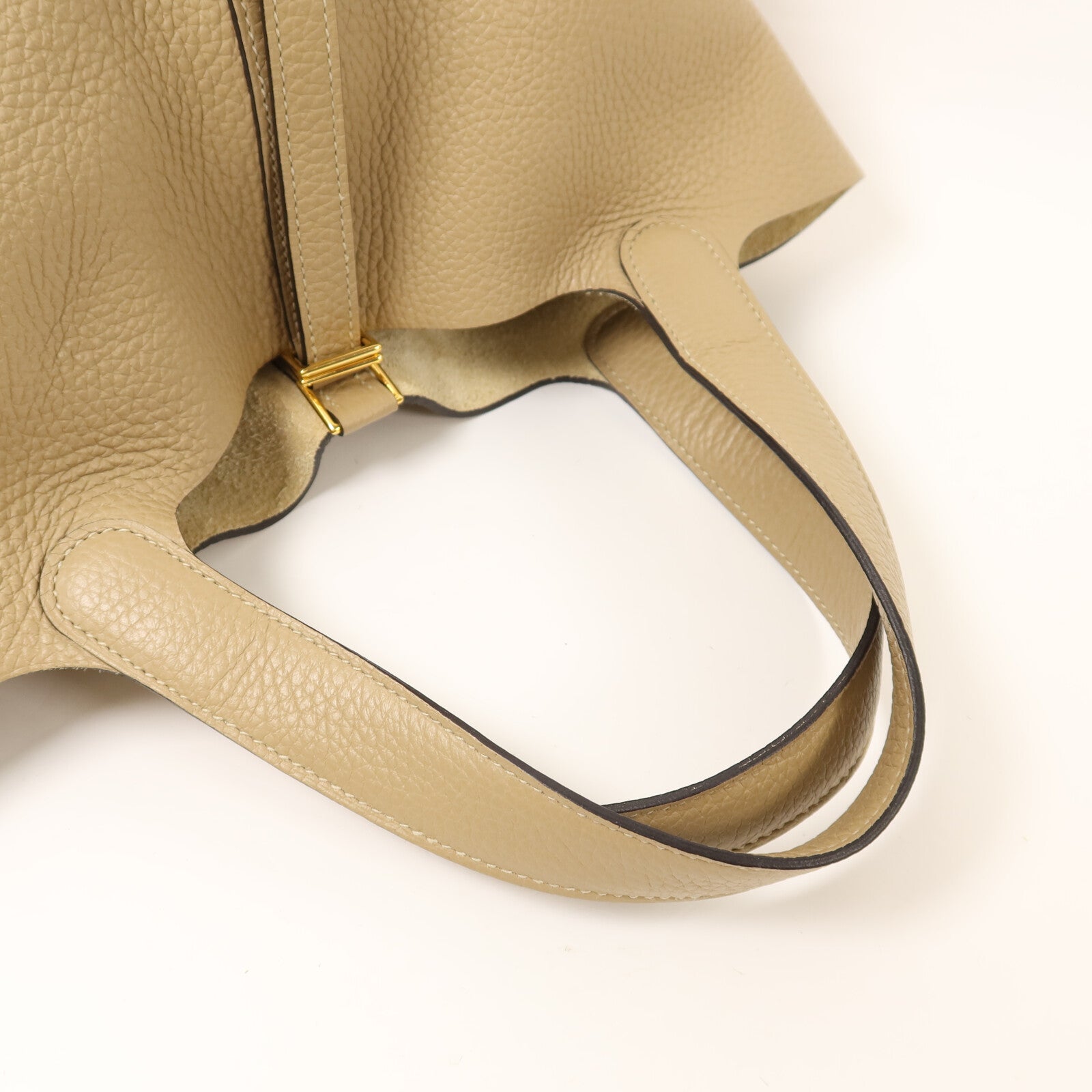 HERMES Clemence皮革Picotin MM金扣手挽袋Trench