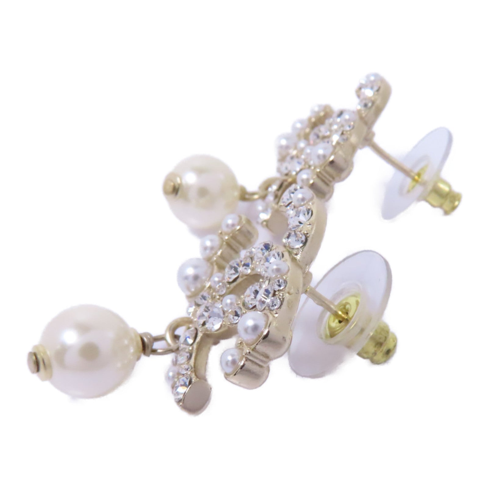 CHANEL PVC/金屬Earrings耳環白色/金色/透明