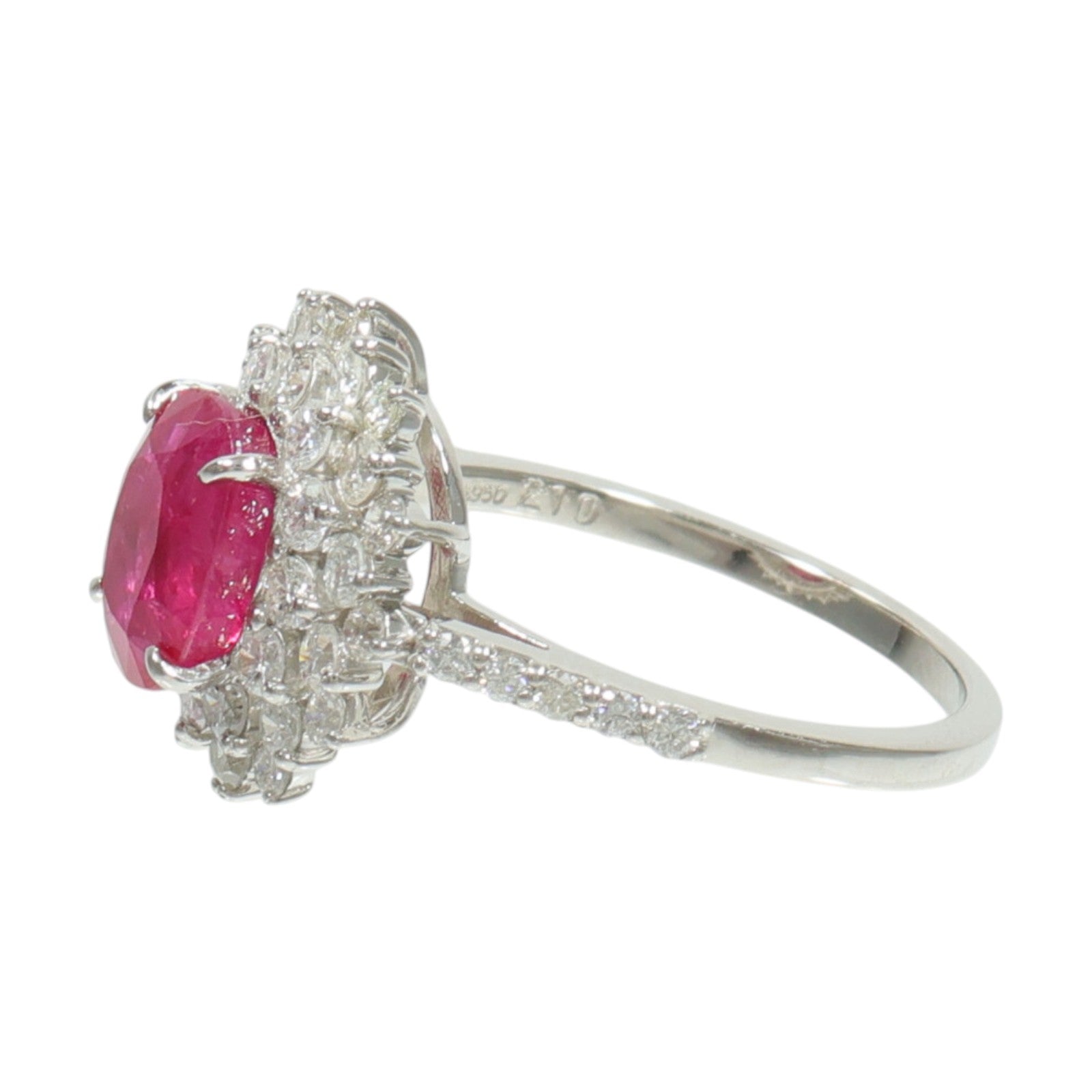 JEWELRY PT950鉑金Ruby Diamond Ring紅寶石/鑽石戒指