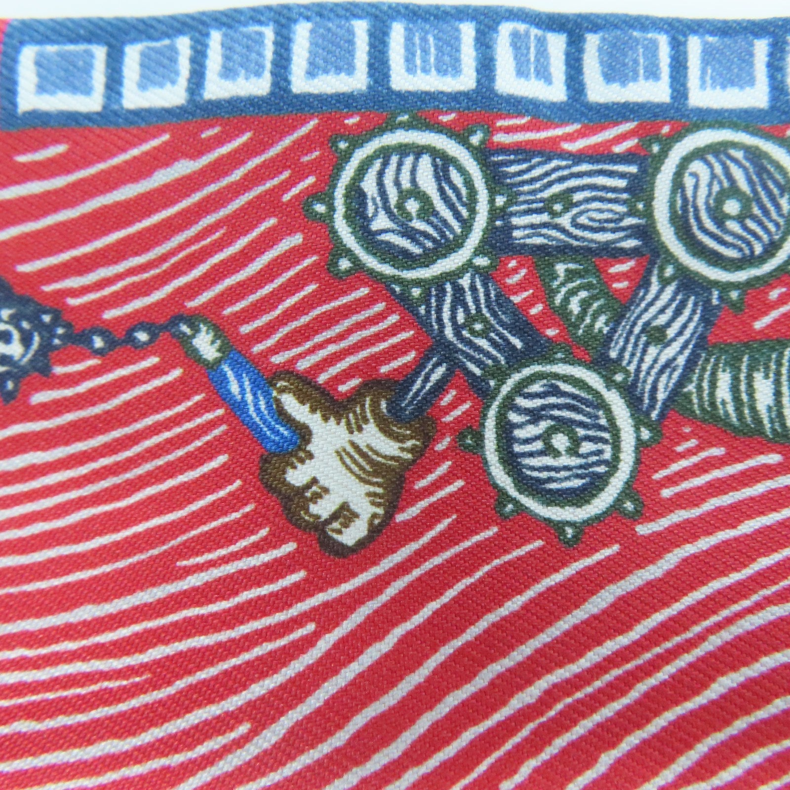 HERMES 【激減優惠】絲質Twilly Scarf絲巾藍色/紅色