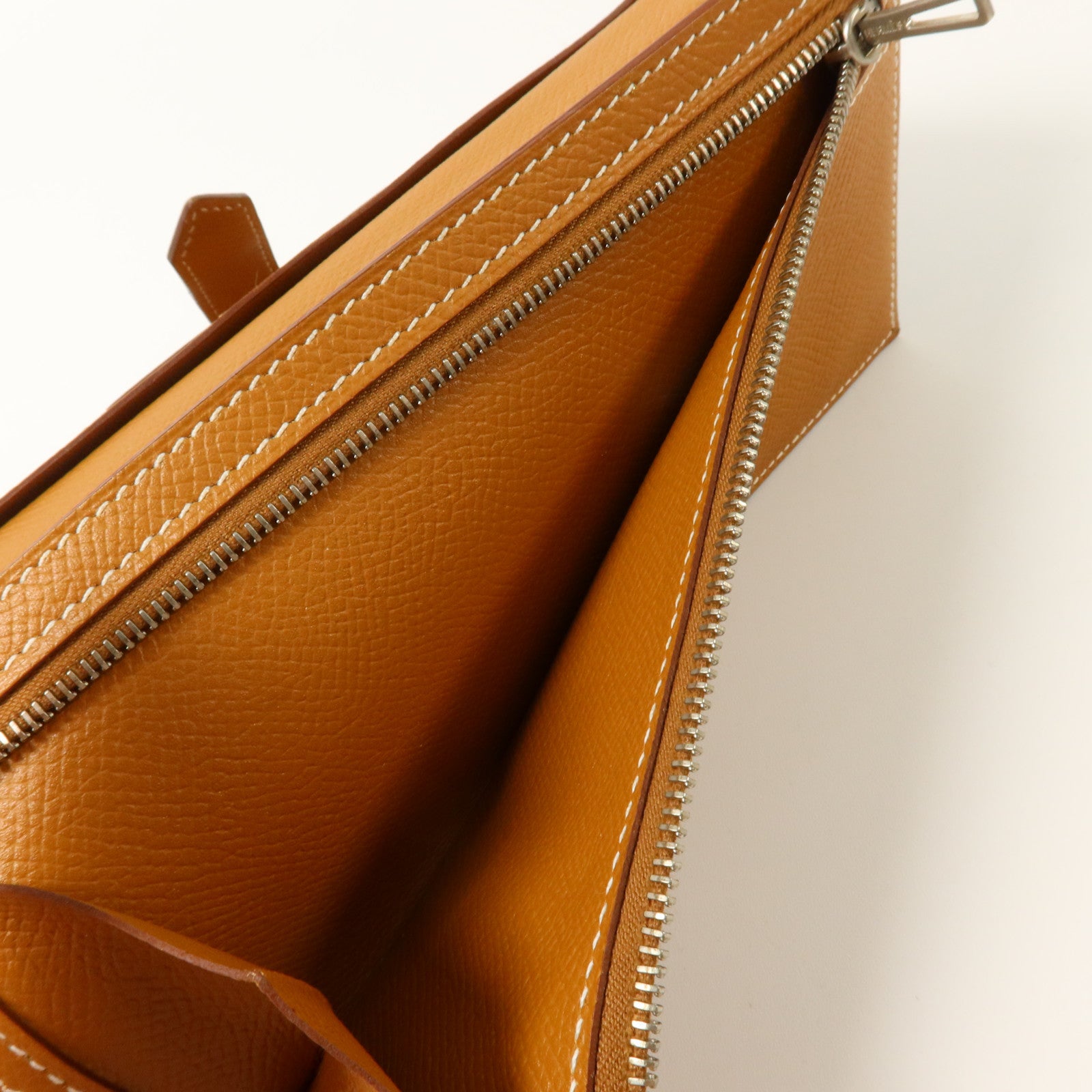 HERMES Epsom皮革Bearn Long Wallet銀扣長錢包Gold