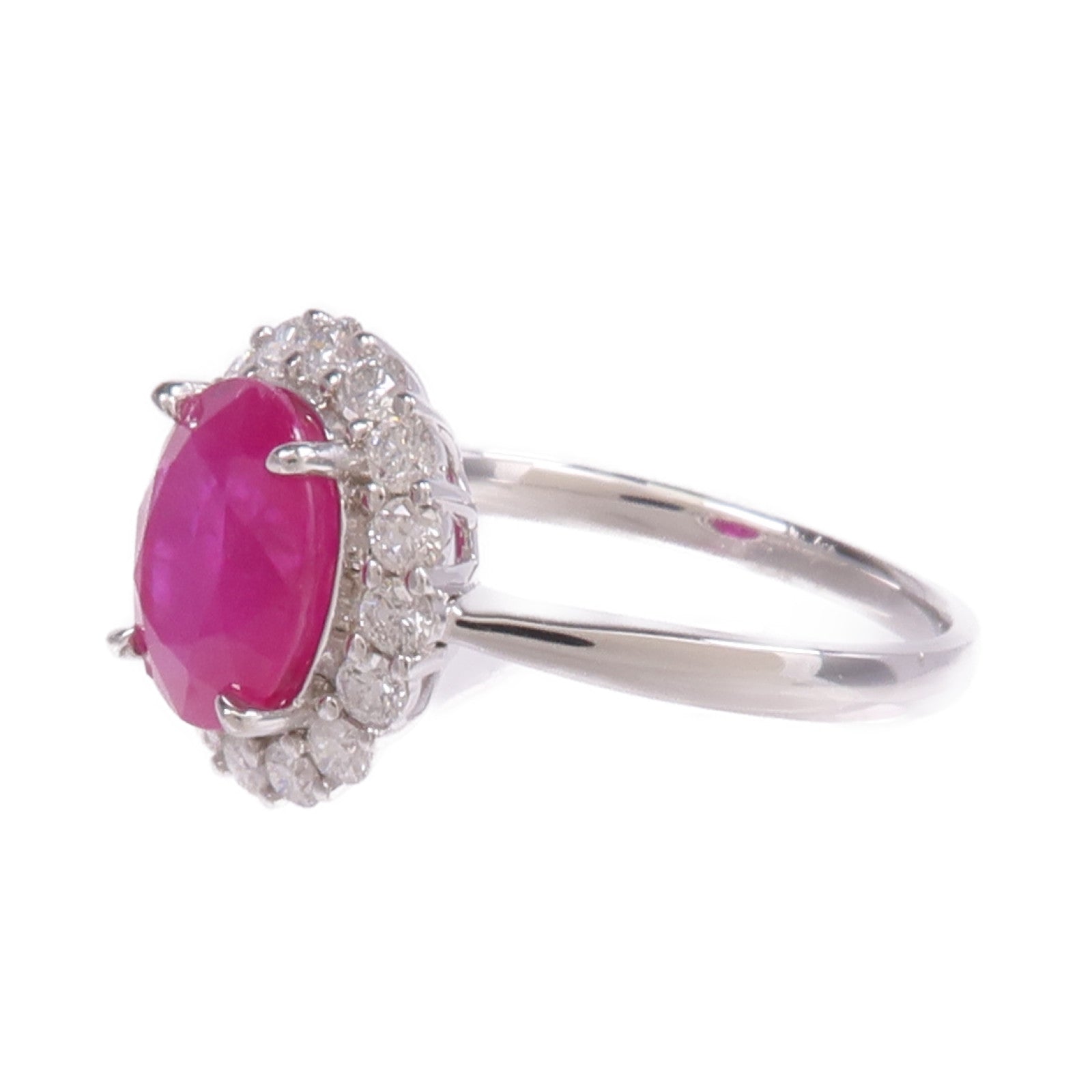 JEWELRY 18K白金Ruby Diamond Ring紅寶石/鑽石戒指US#6