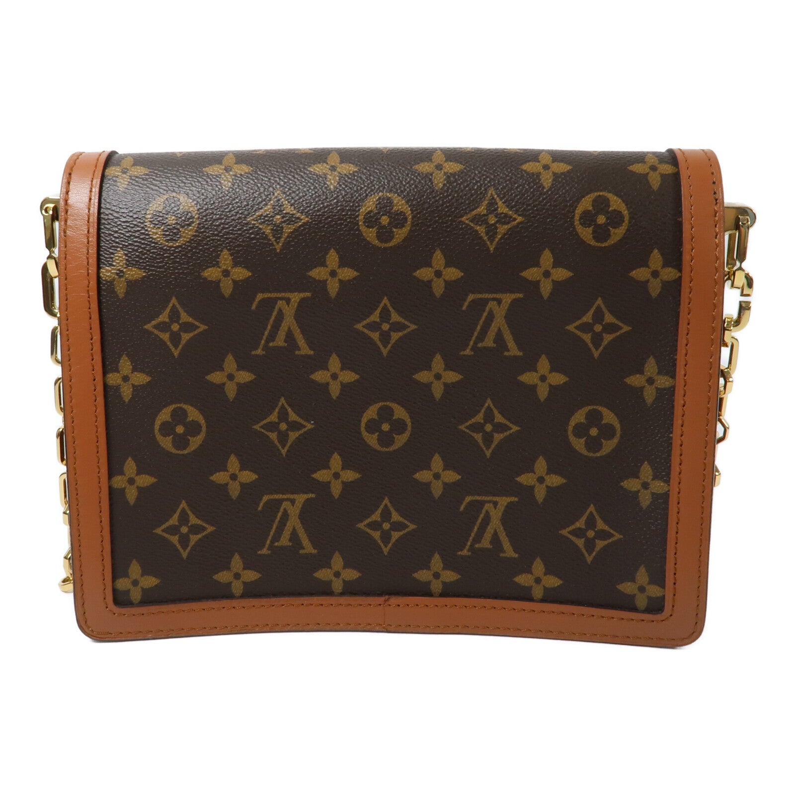 LOUIS VUITTON Monogram Reverse Dauphine MM鏈帶手挽肩背兩用袋