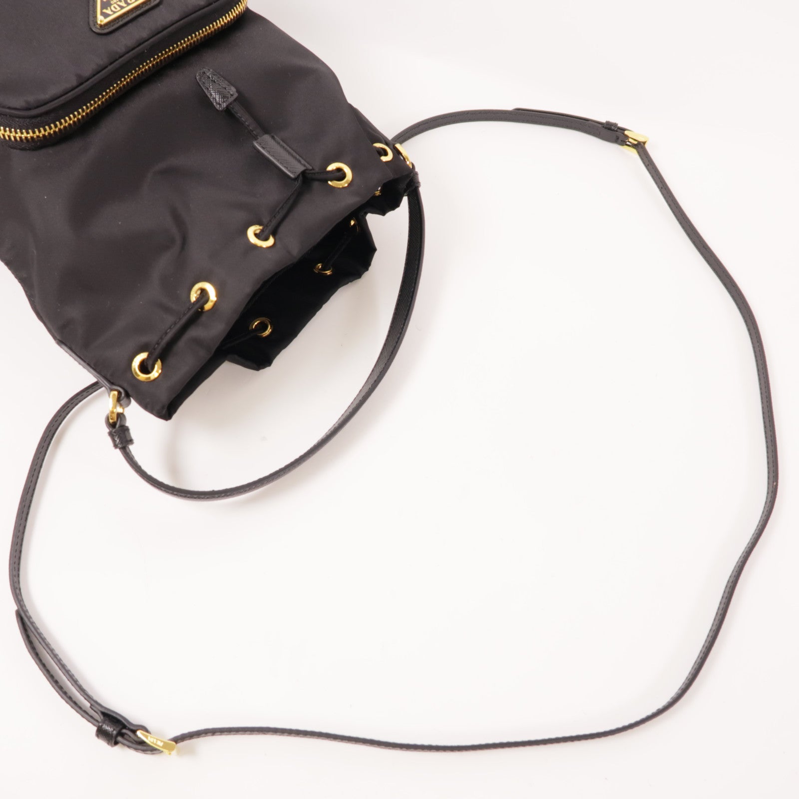PRADA 尼龍Duet Re-Nylon Bucket Bag金扣手挽肩背袋兩用袋