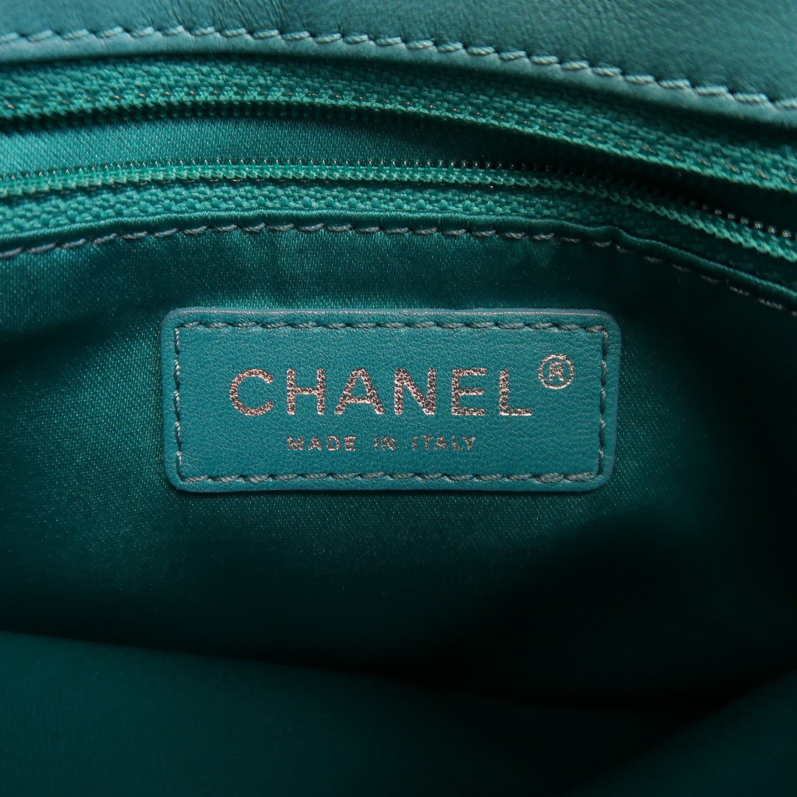 CHANEL 【激減優惠】菱格羊皮皮革Shoulder Bag銀扣鏈帶肩背袋綠色