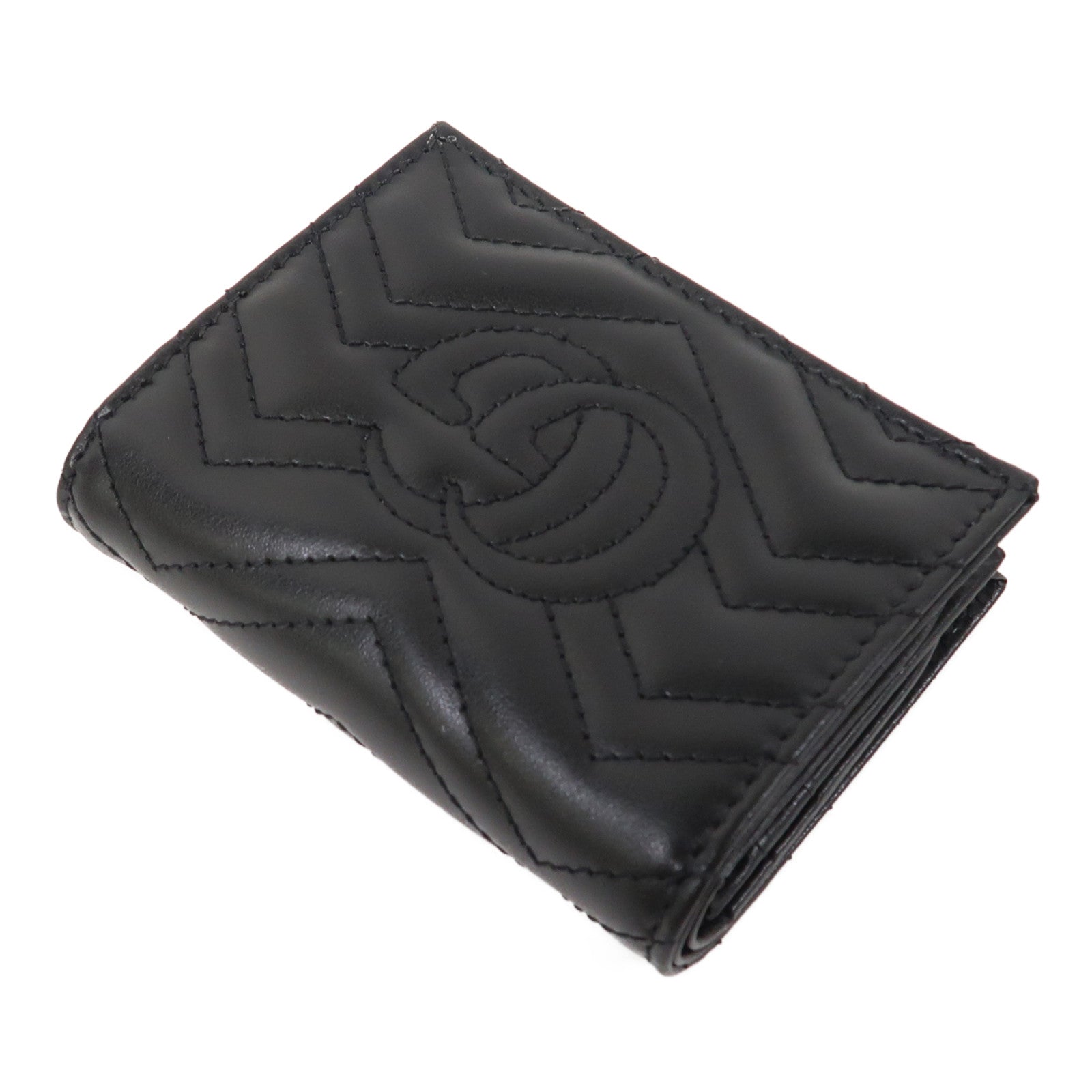 GUCCI 斜紋牛皮皮革Wallet金扣錢包黑色