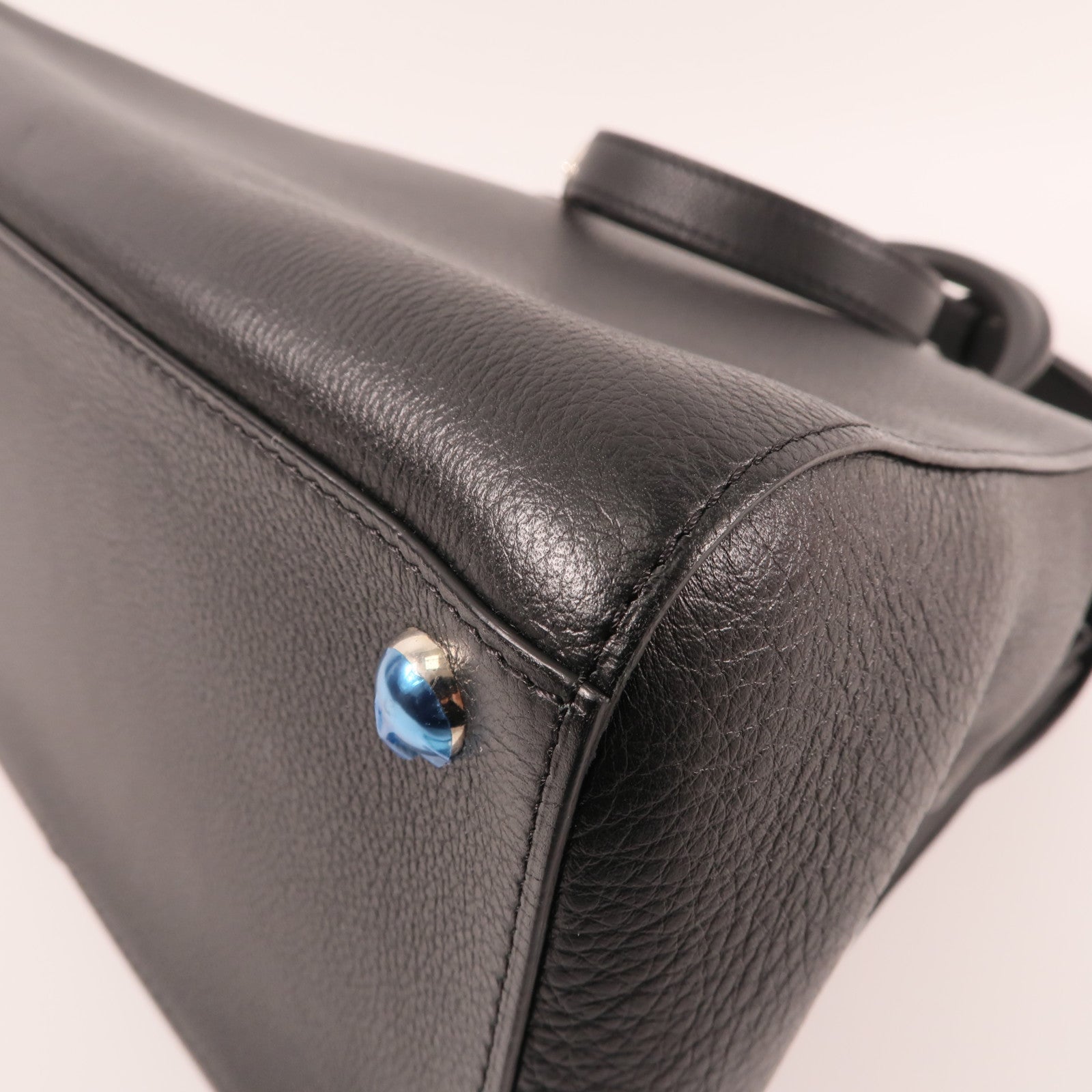 Delvaux 牛皮皮革Brilllant MM銀扣手挽肩背兩用袋