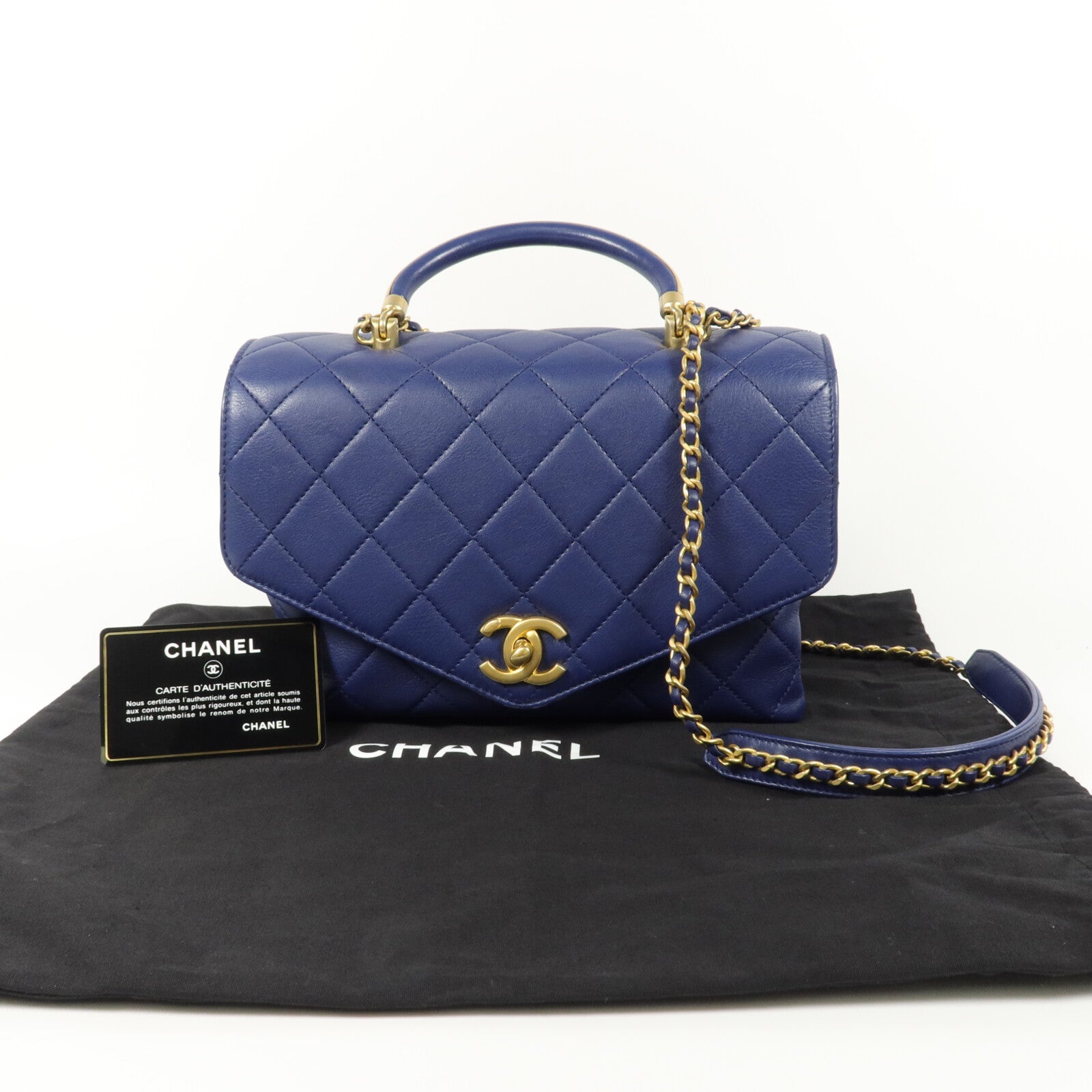 CHANEL 牛皮皮革Shoulder Bag鏈帶手挽肩背兩用袋