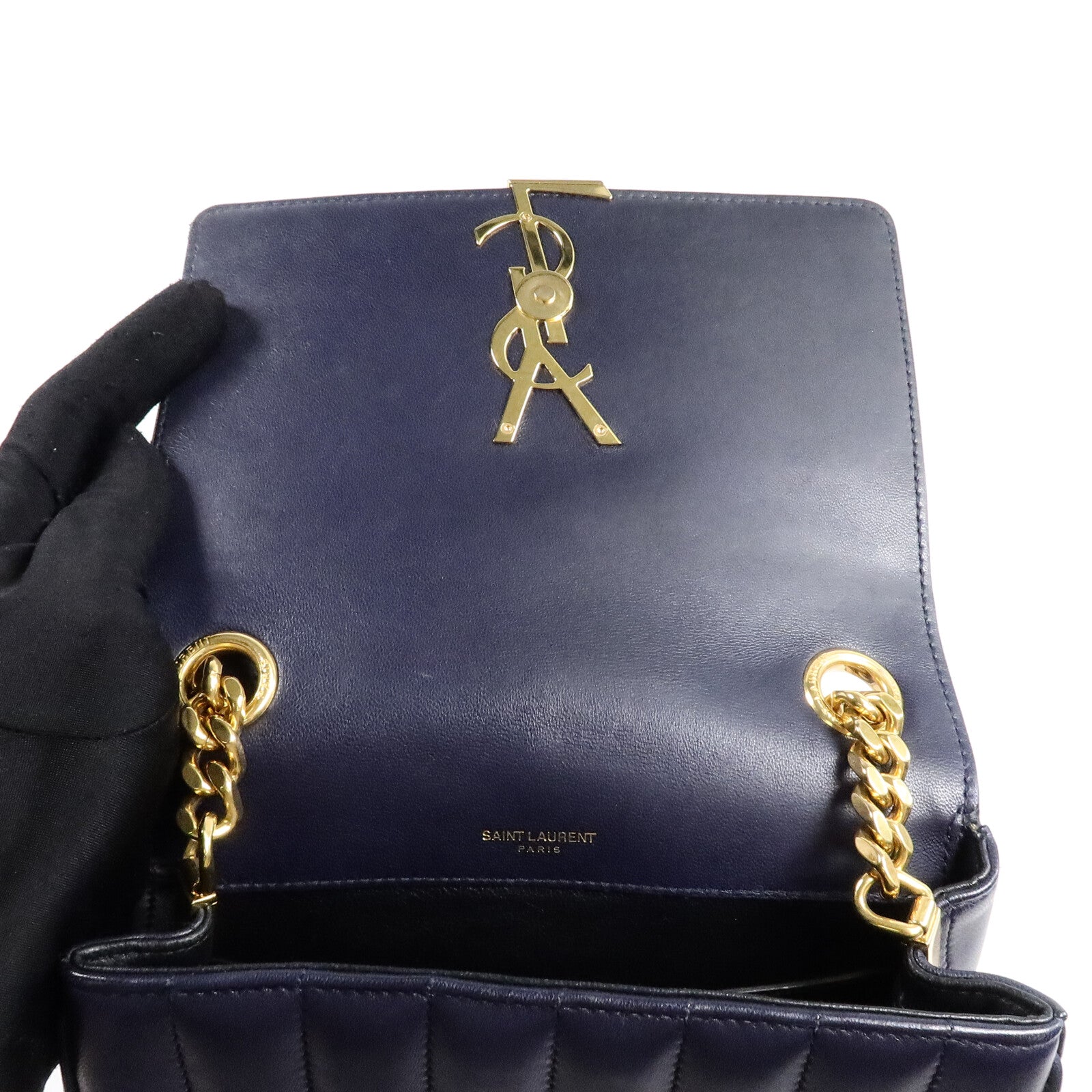 YVES SAINT LAURENT 牛皮皮革Vicky Medium鏈帶肩背袋