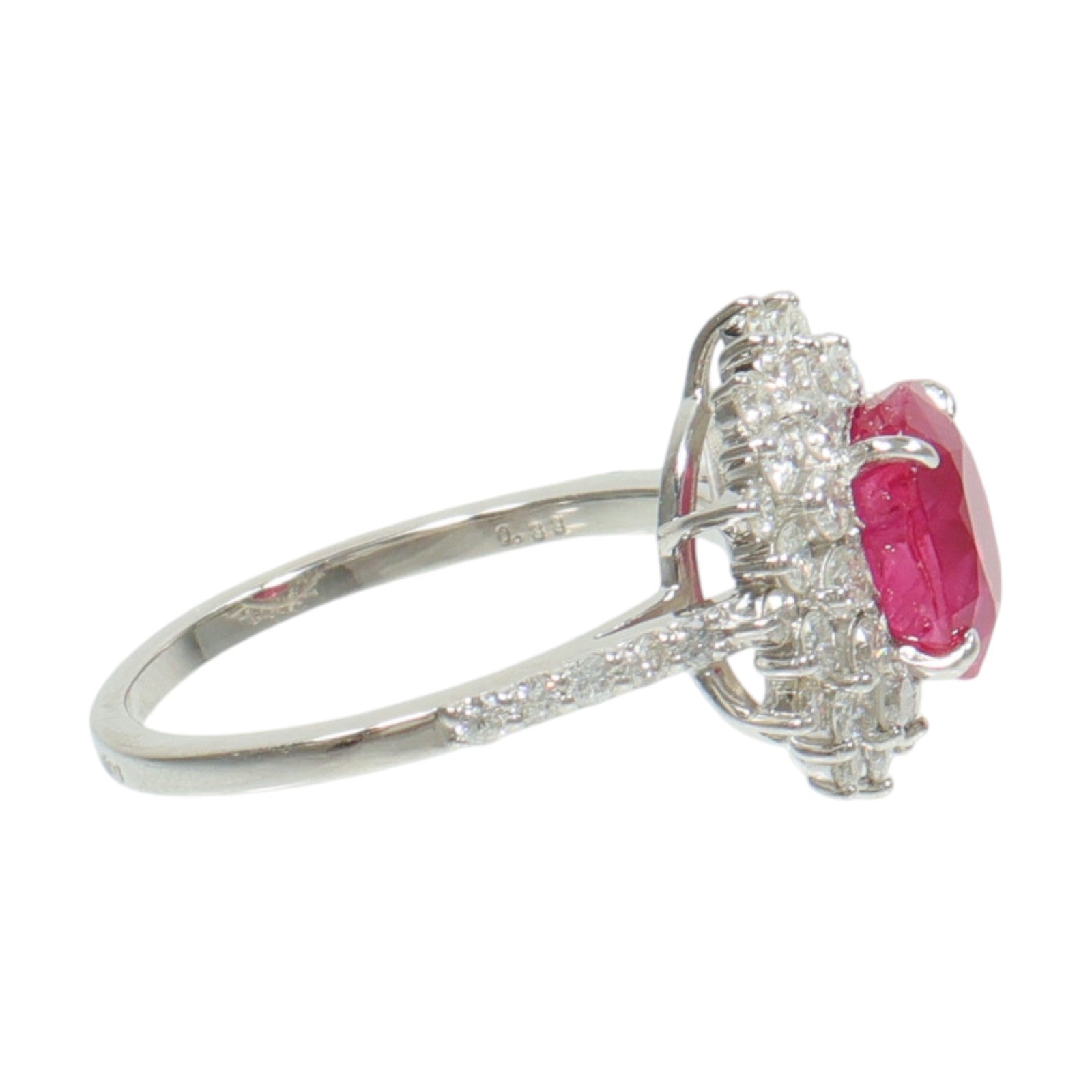 JEWELRY PT950鉑金Ruby Diamond Ring紅寶石/鑽石戒指