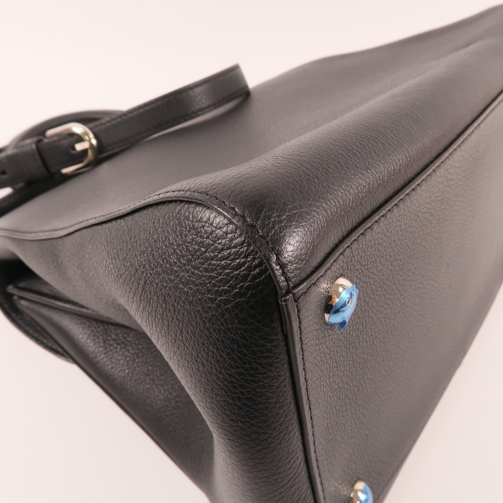 Delvaux 牛皮皮革Brilllant MM銀扣手挽肩背兩用袋