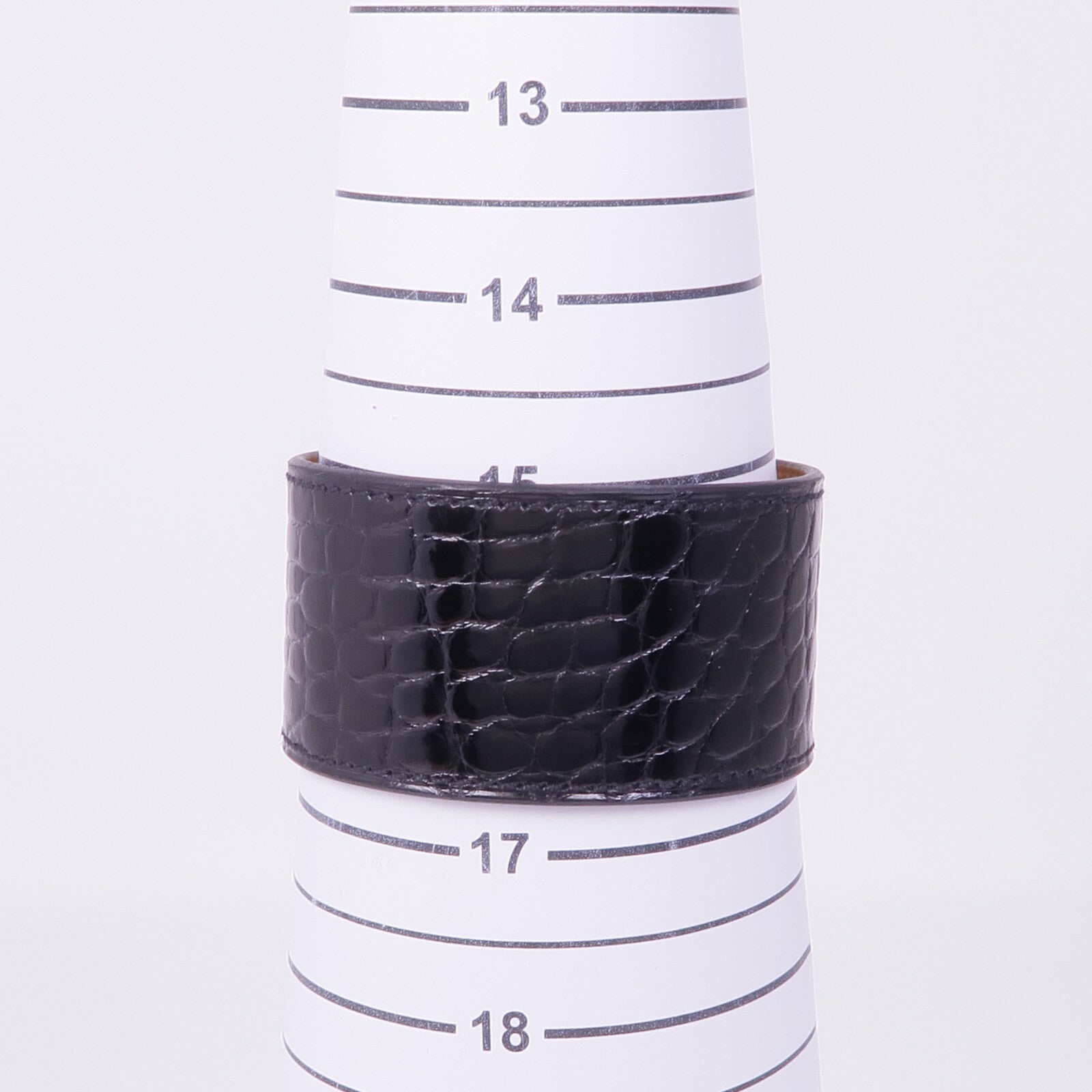 HERMES Alligator皮革Kelly Dog Bracelet金扣手帶Noir