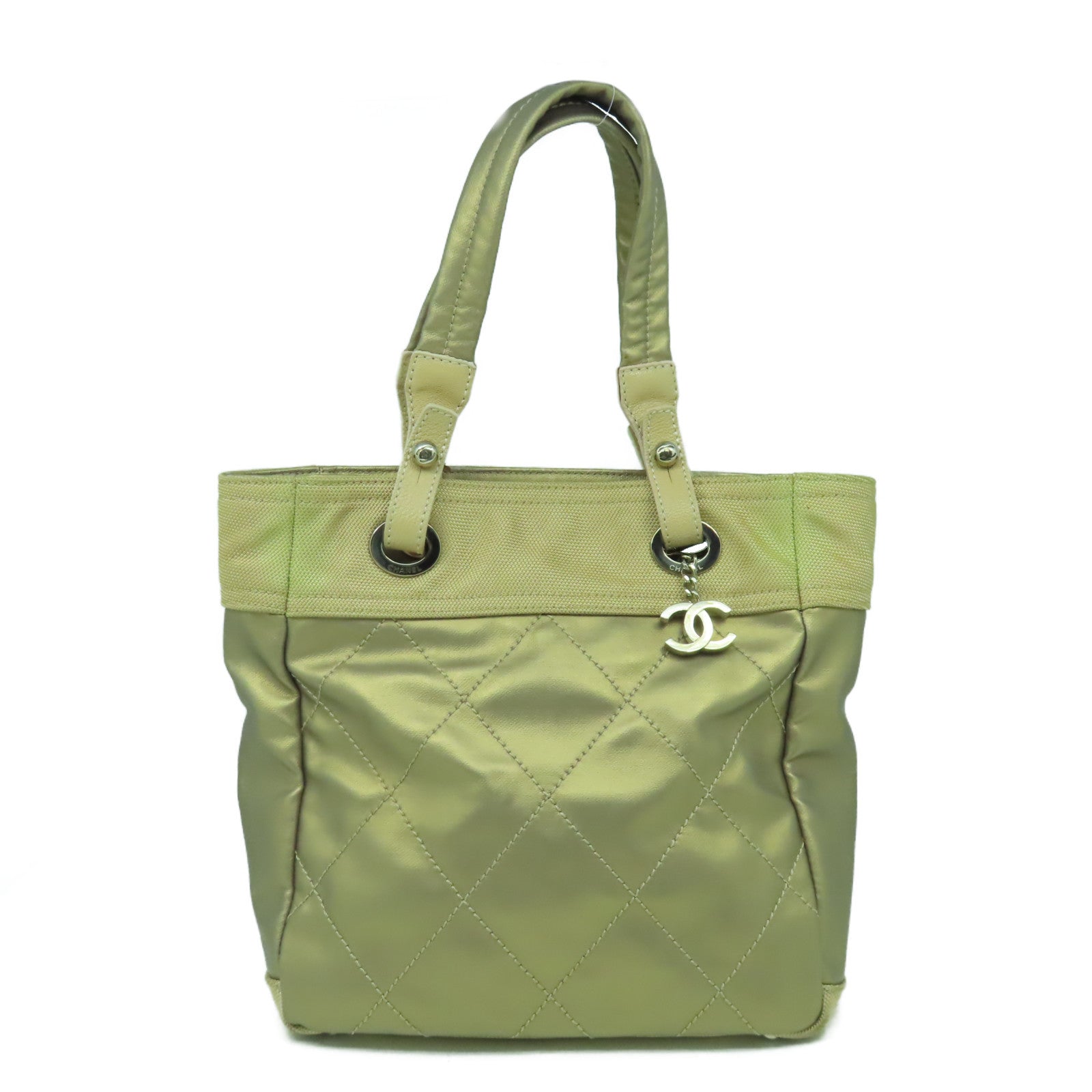 CHANEL 【激減優惠】菱格帆布Handbag金扣肩背袋金色