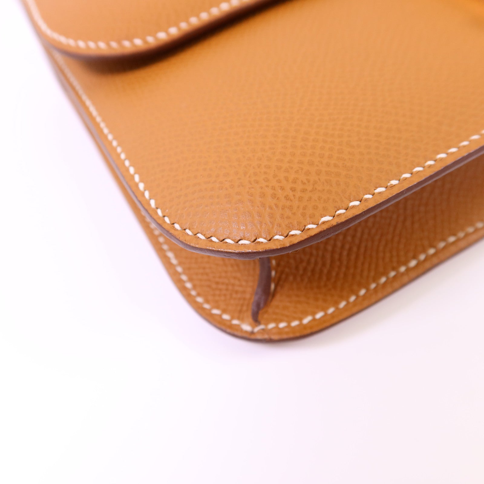 HERMES Epsom皮革Constance Elan金扣肩背袋Gold