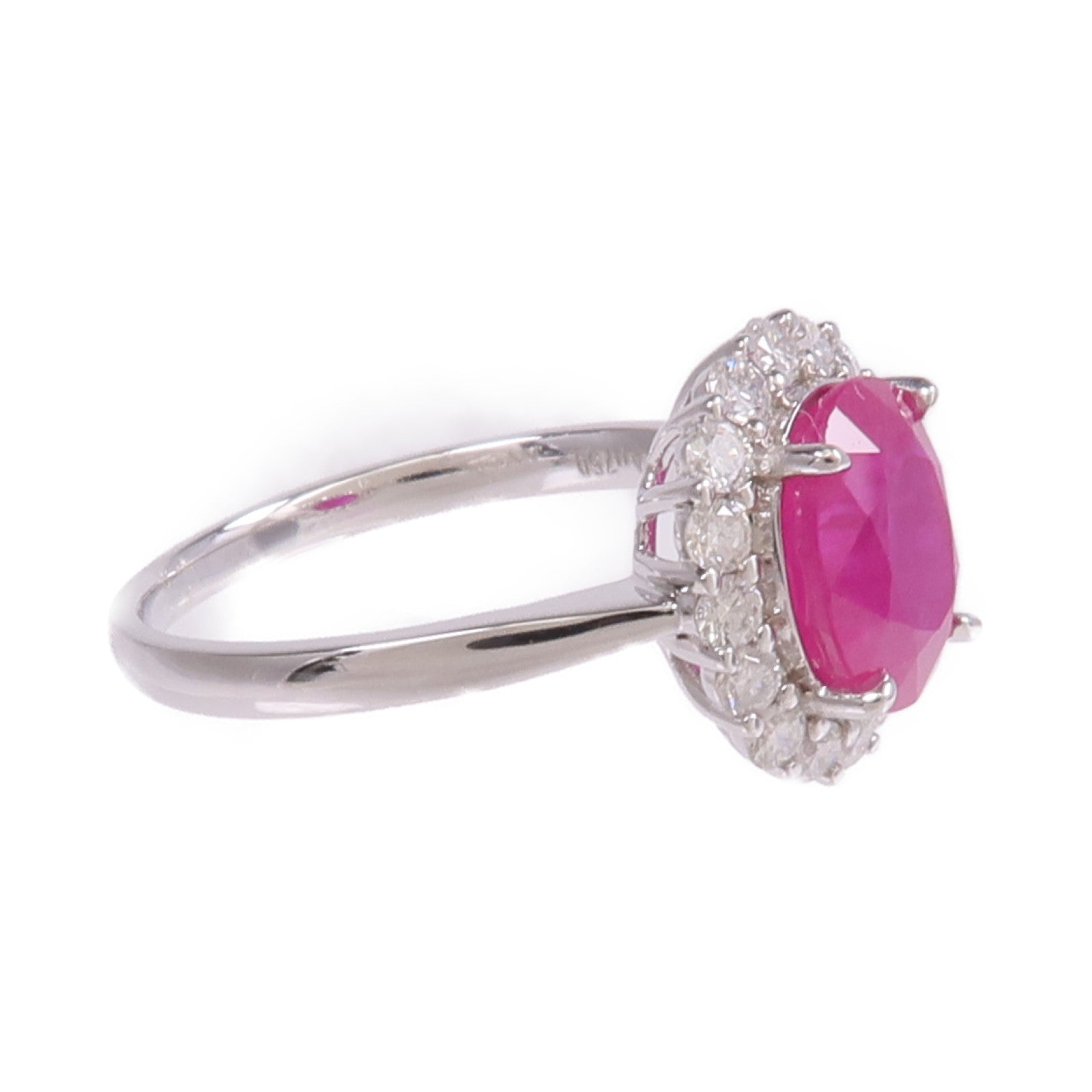 JEWELRY 18K白金Ruby Diamond Ring紅寶石/鑽石戒指US#6