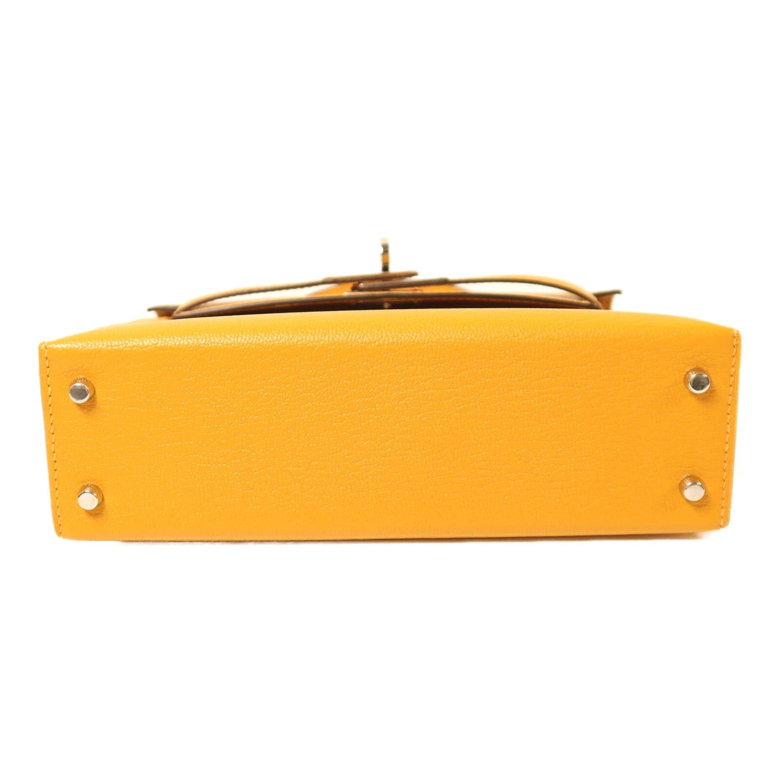 HERMES Chevre皮革Mini Kelly銀扣手挽袋