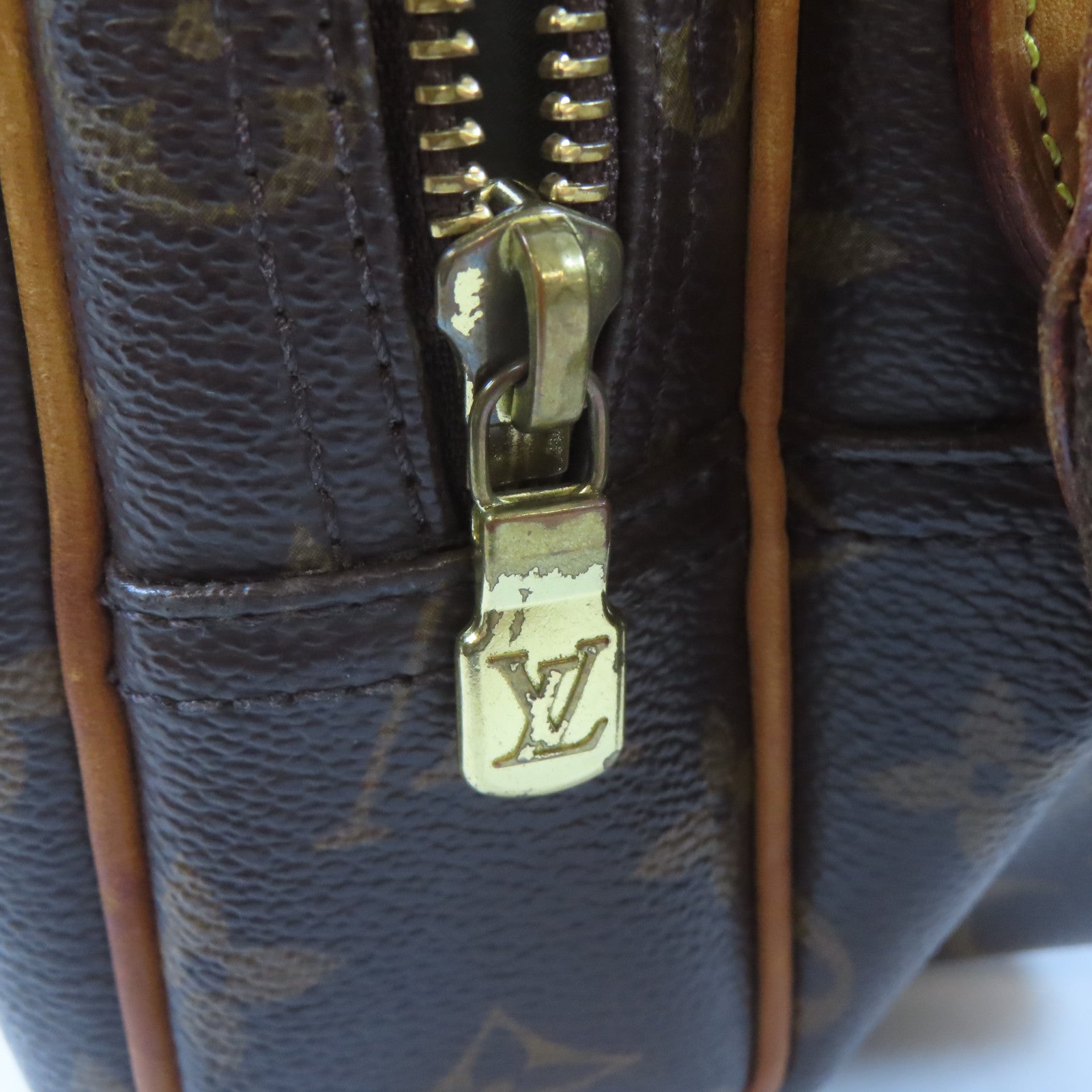 LOUIS VUITTON Monogram Reporter PM金扣肩背袋啡色