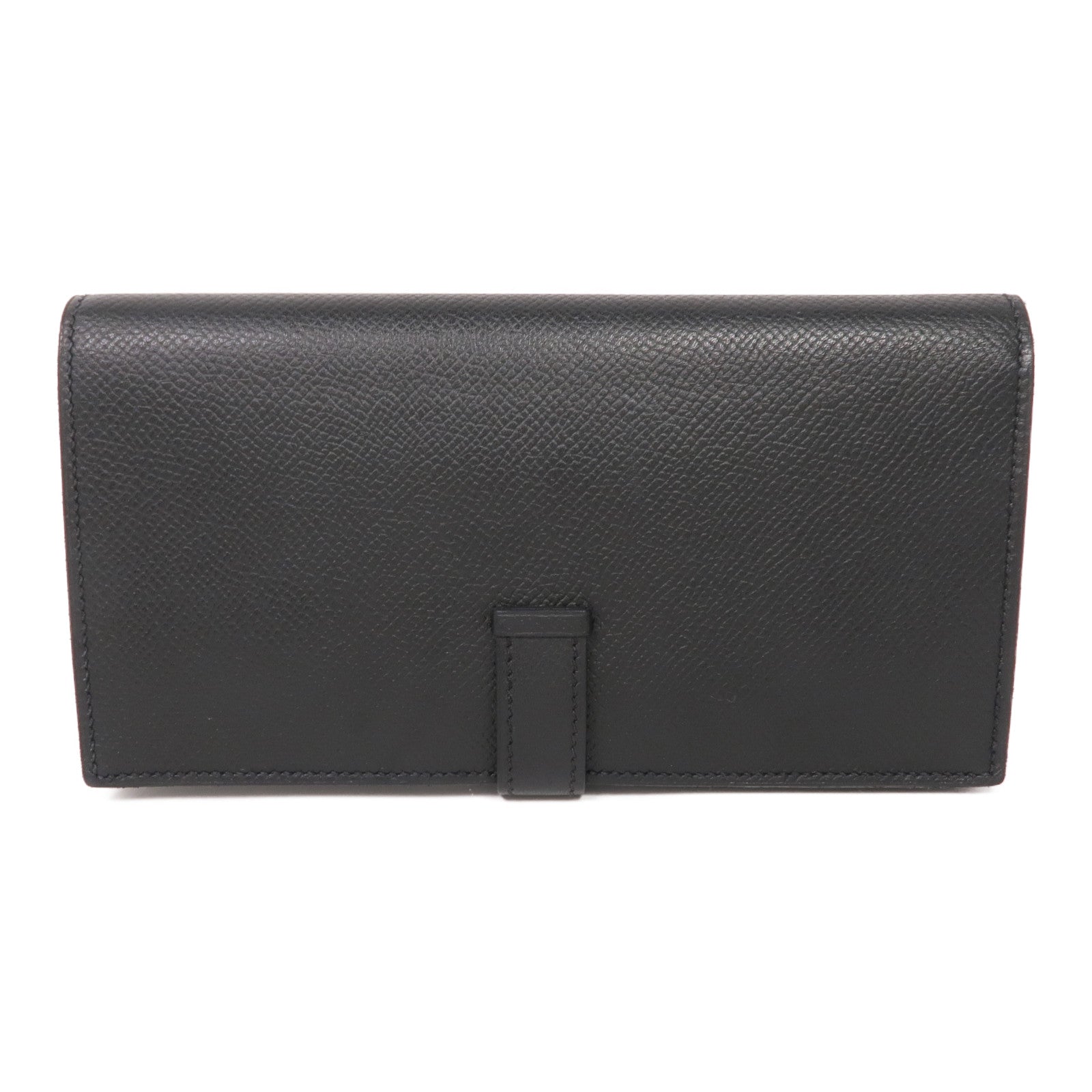 HERMES Epsom皮革Bearn Wallet銀扣長錢包Noir