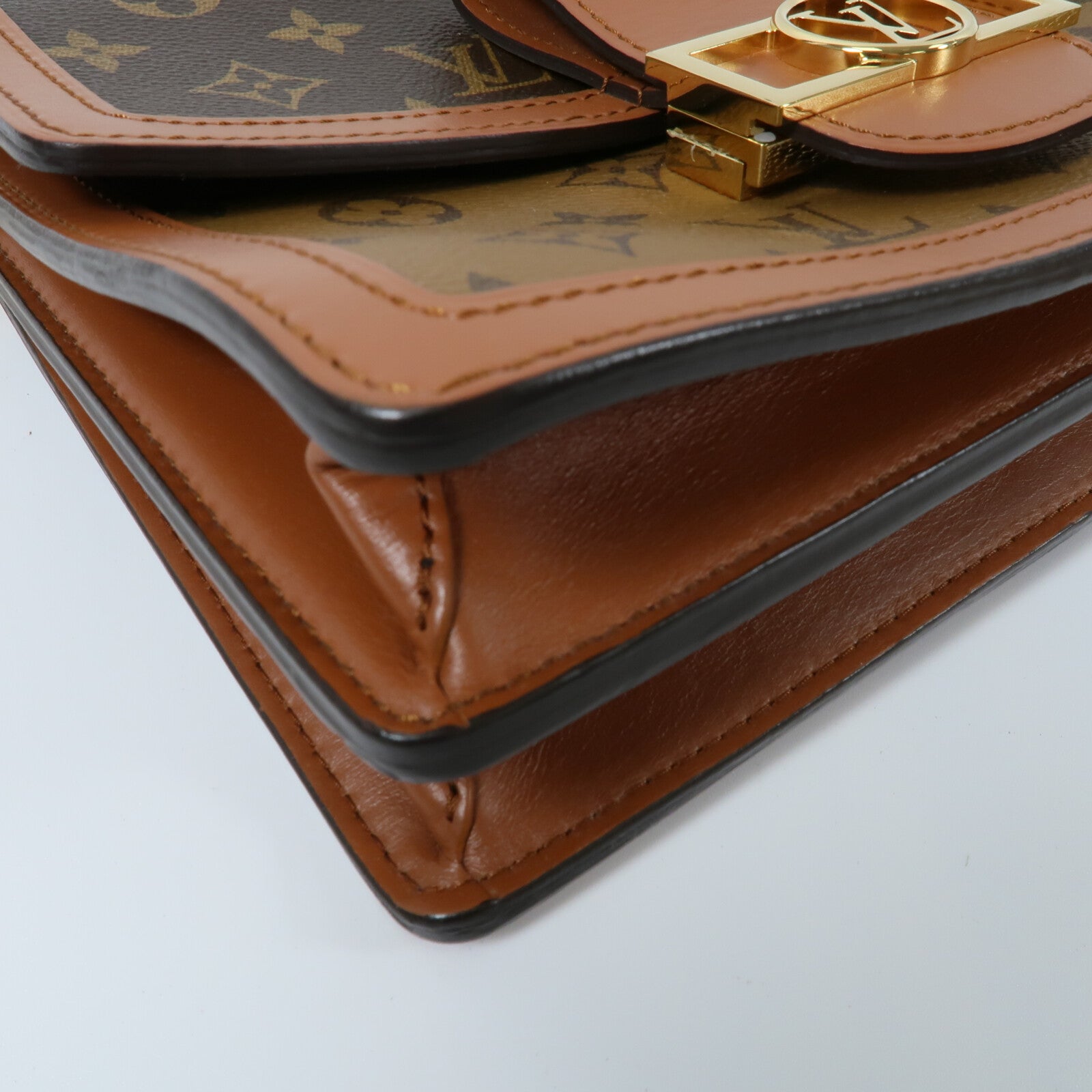 LOUIS VUITTON Monogram Reverse Dauphine MM鏈帶手挽肩背兩用袋