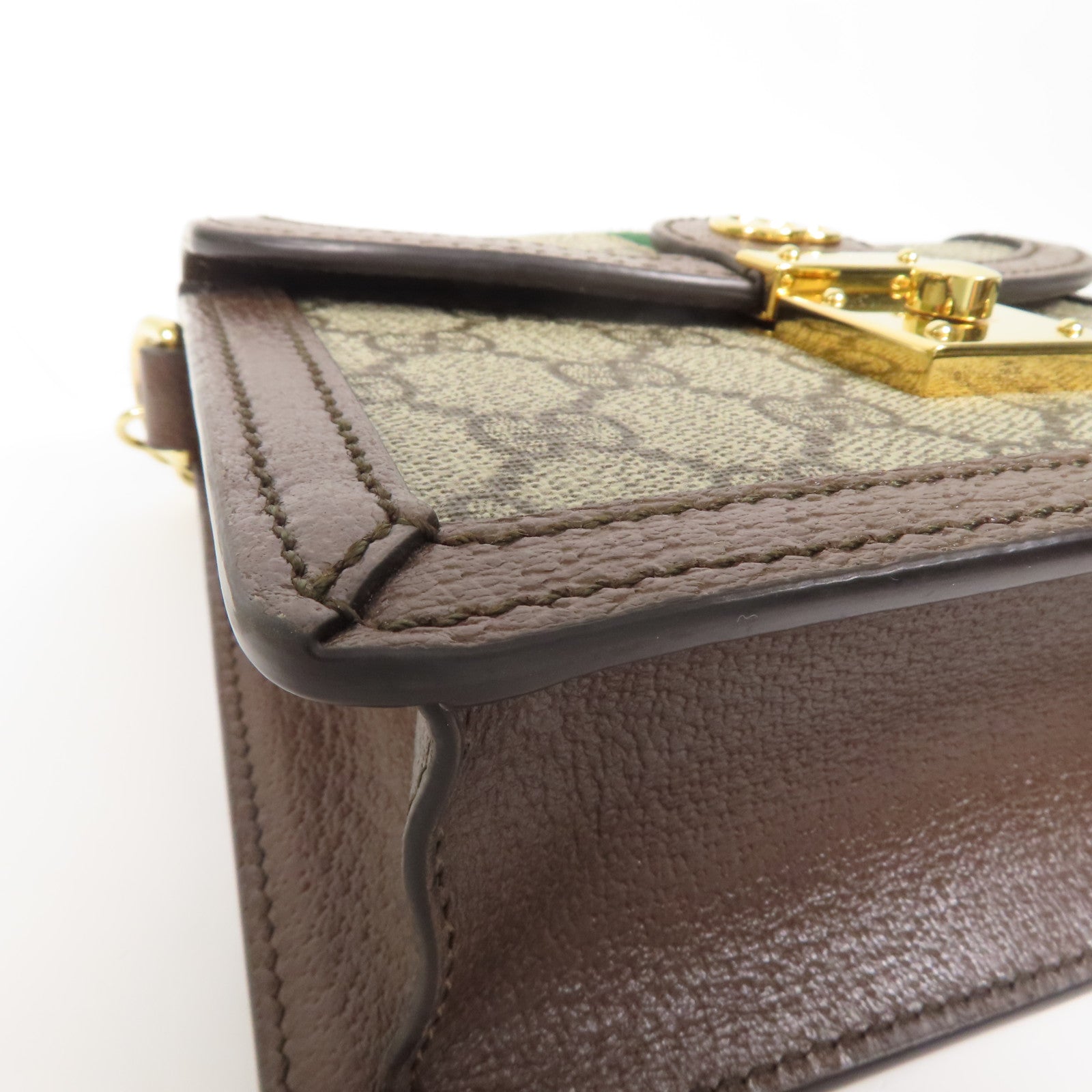 GUCCI 【激減優惠】塗層帆布/牛皮皮革Ophidia Mini Top Handle Bag金扣手挽肩背兩用袋