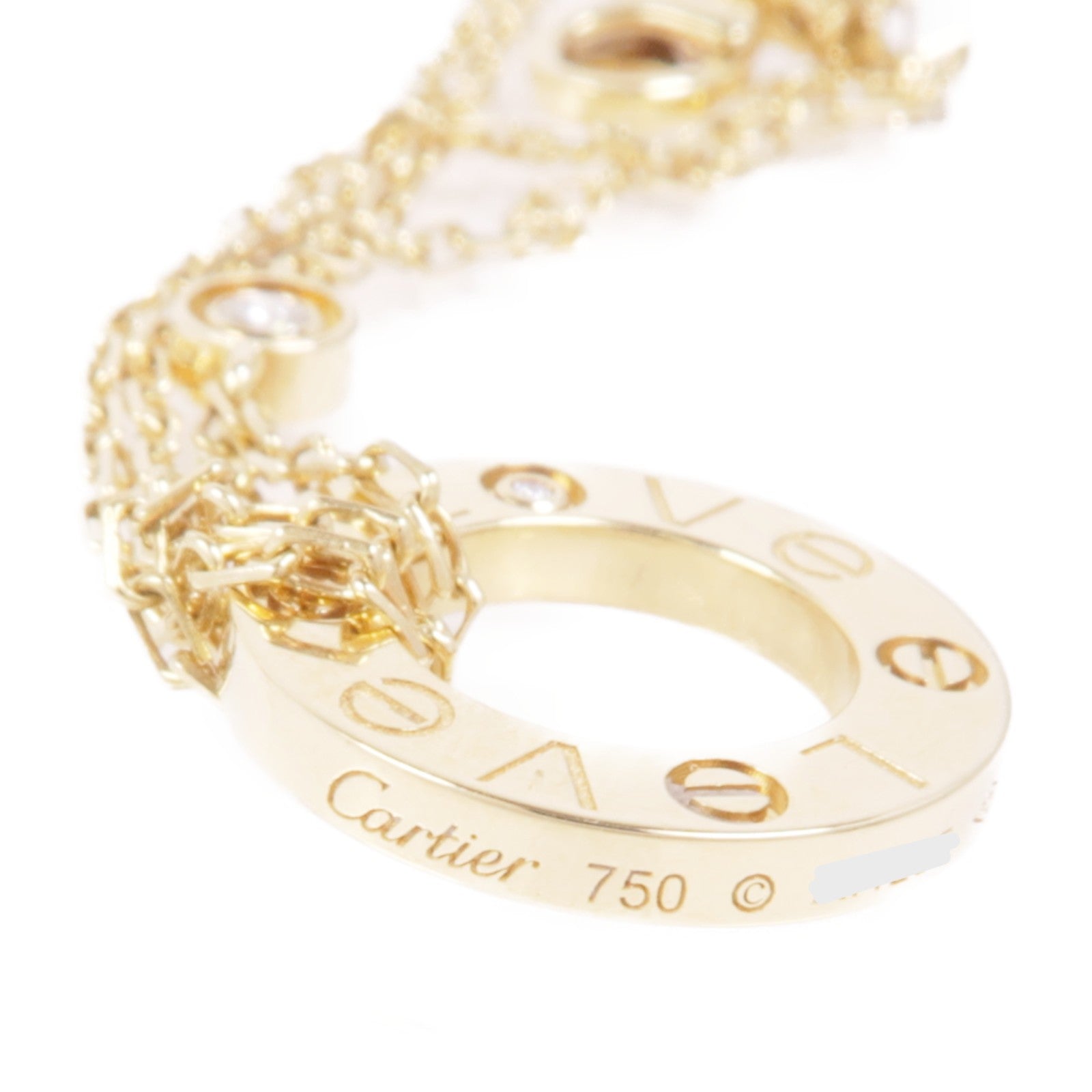 CARTIER 18K黃金Love Bracelet On Chain 2 Diamonds鑽石手鏈