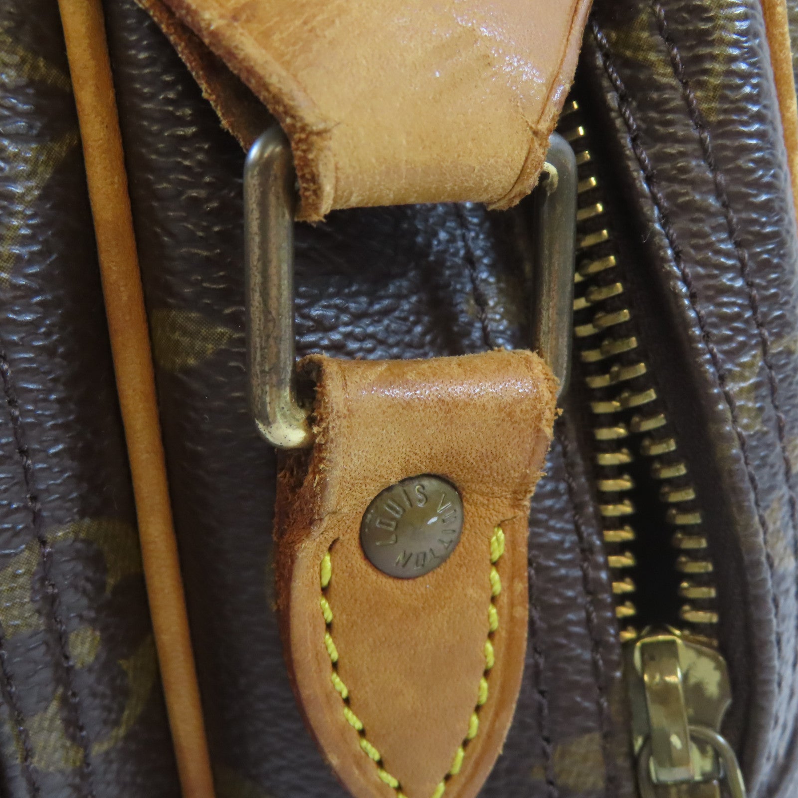 LOUIS VUITTON Monogram Reporter PM金扣肩背袋啡色