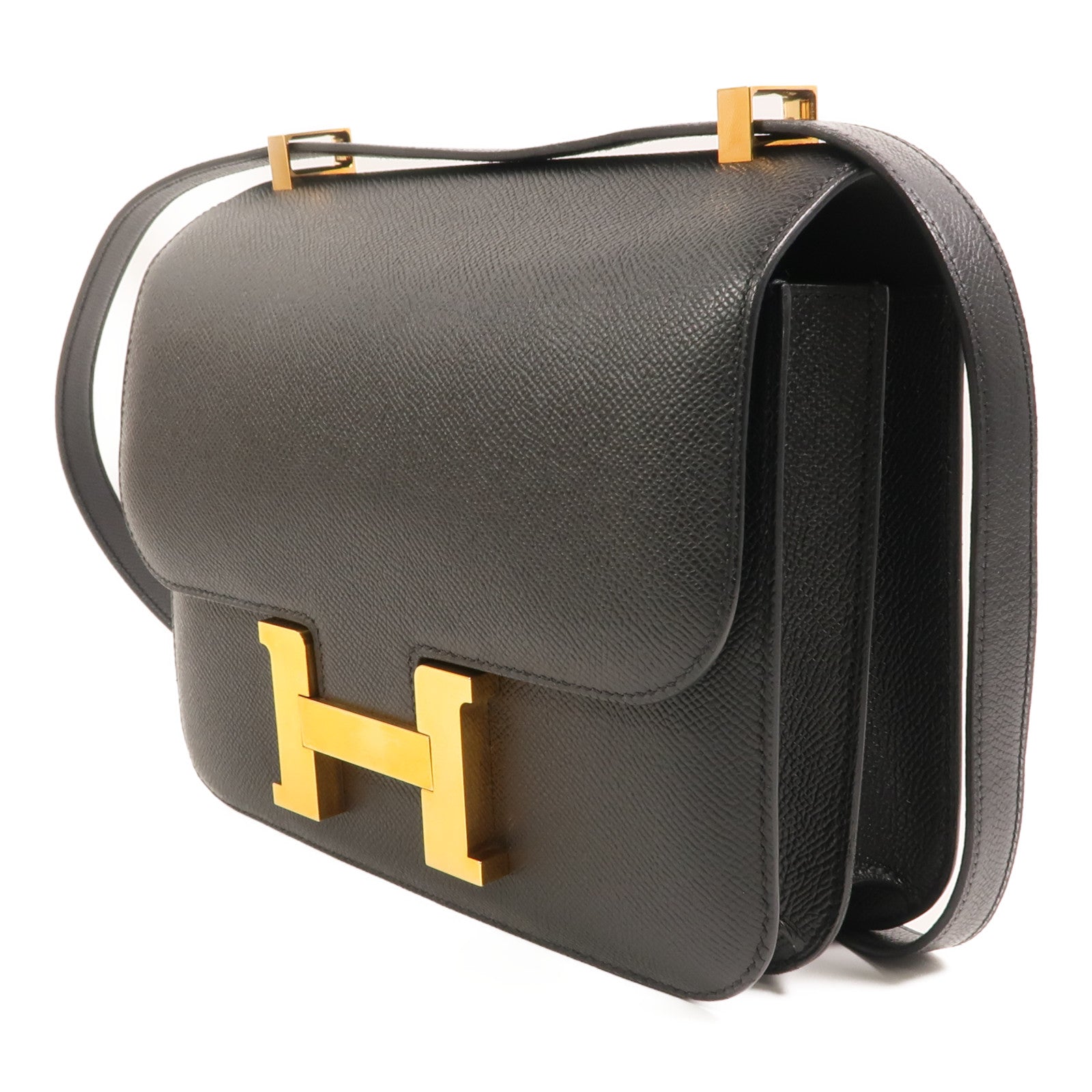 HERMES Epsom皮革Constance 24肩背袋Noir