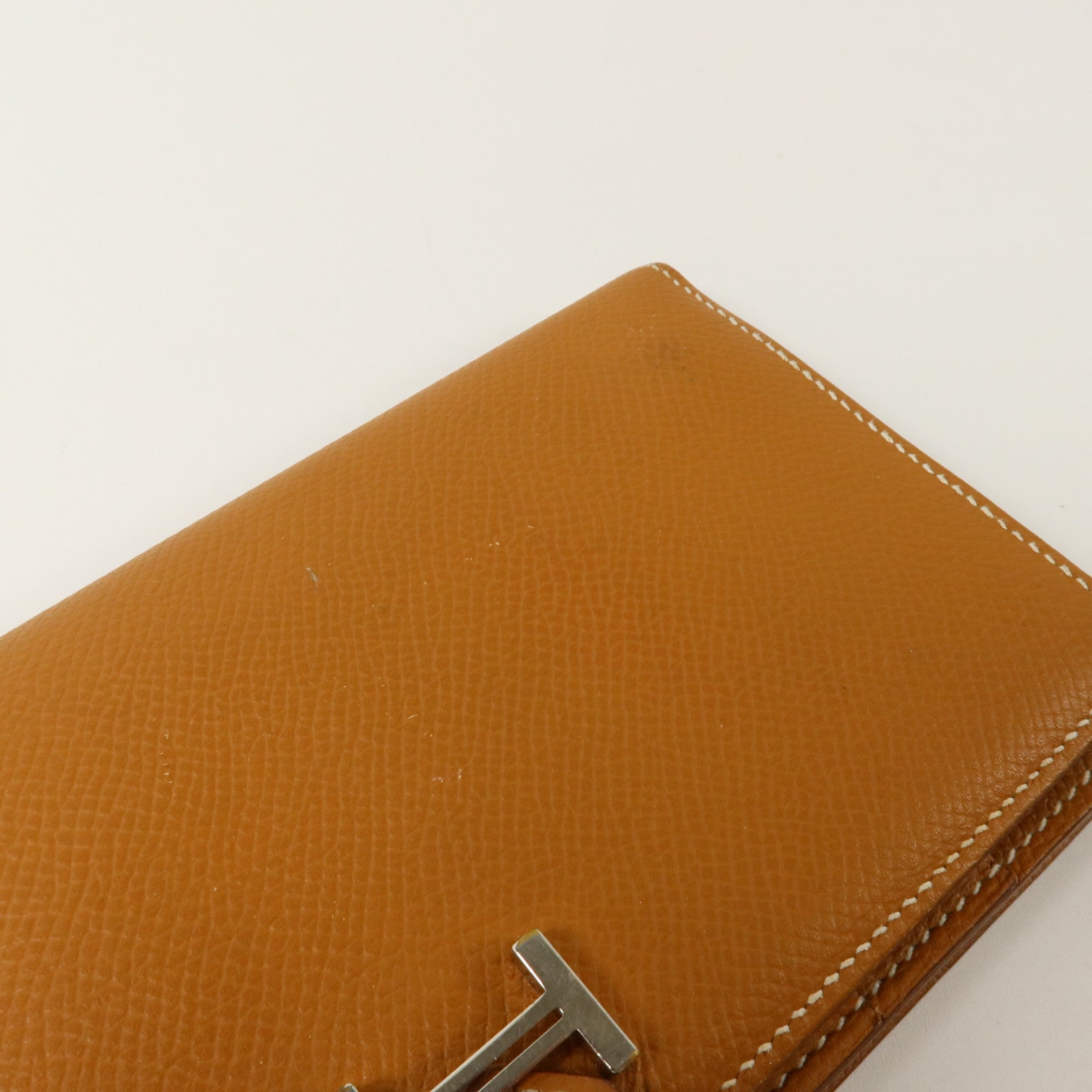 HERMES Epsom皮革Bearn Long Wallet銀扣長錢包Gold