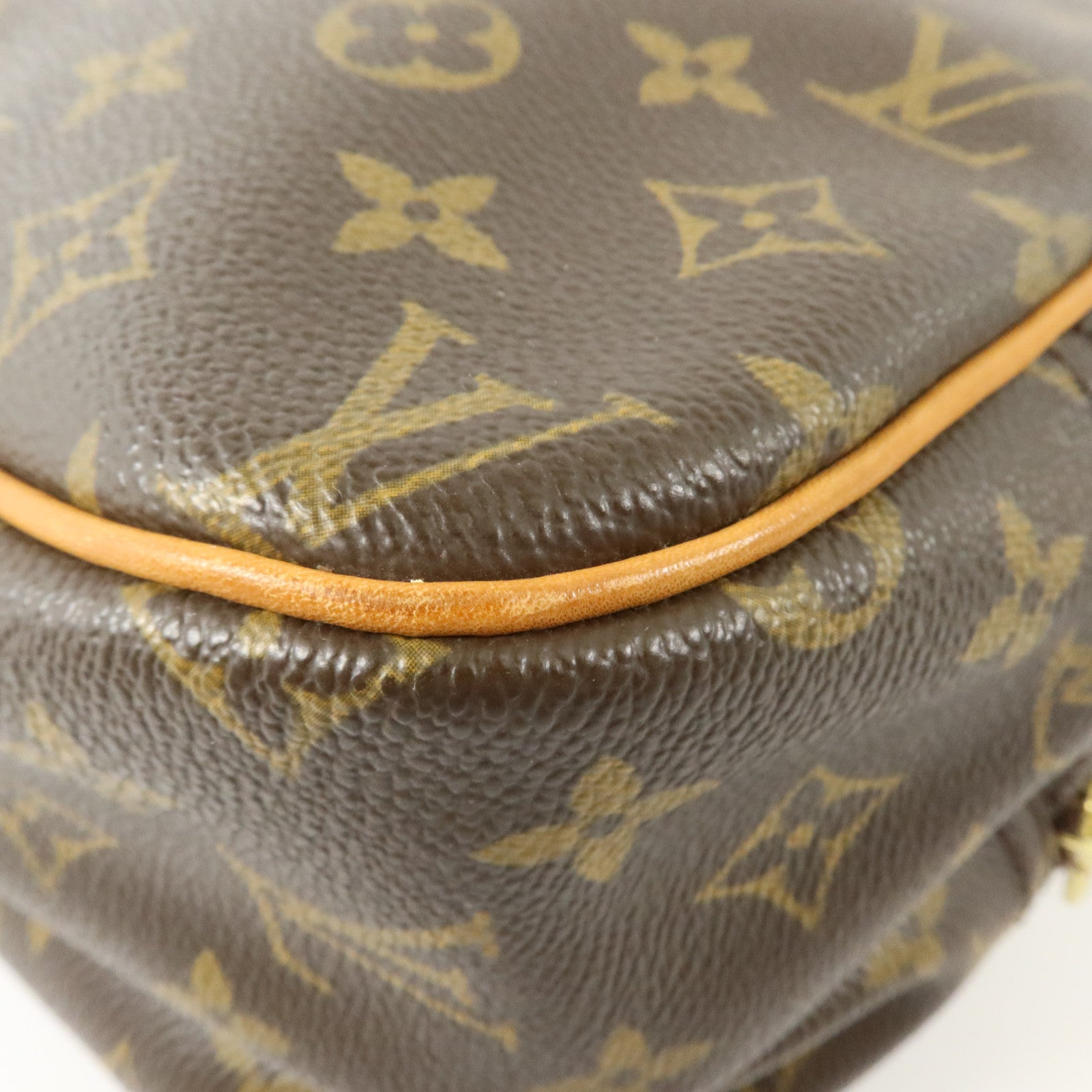LOUIS VUITTON Monogram Reporter PM金扣肩背袋棕色