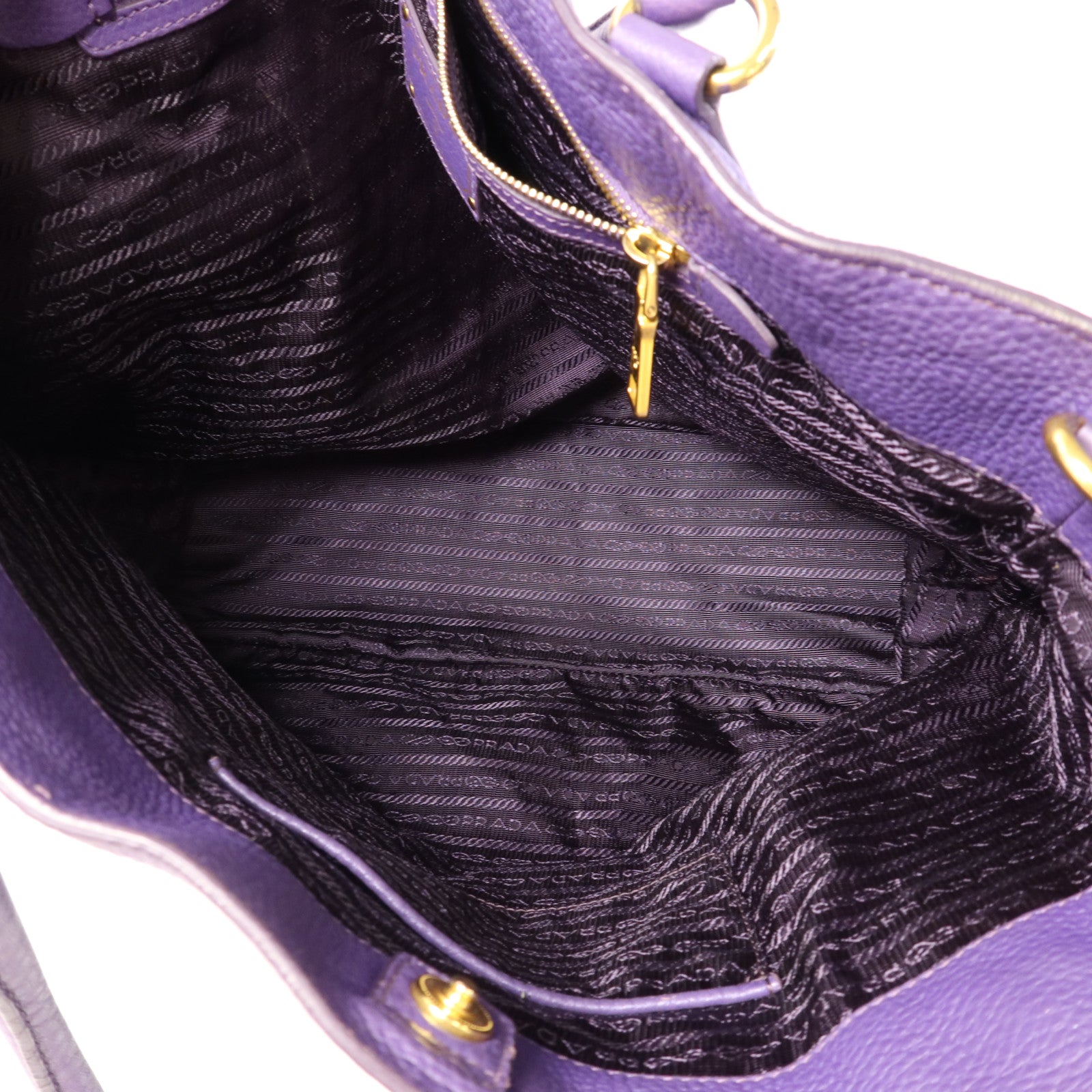 PRADA 【激減優惠】牛皮皮革2 Way Shoulder Bag金扣手挽肩背兩用袋