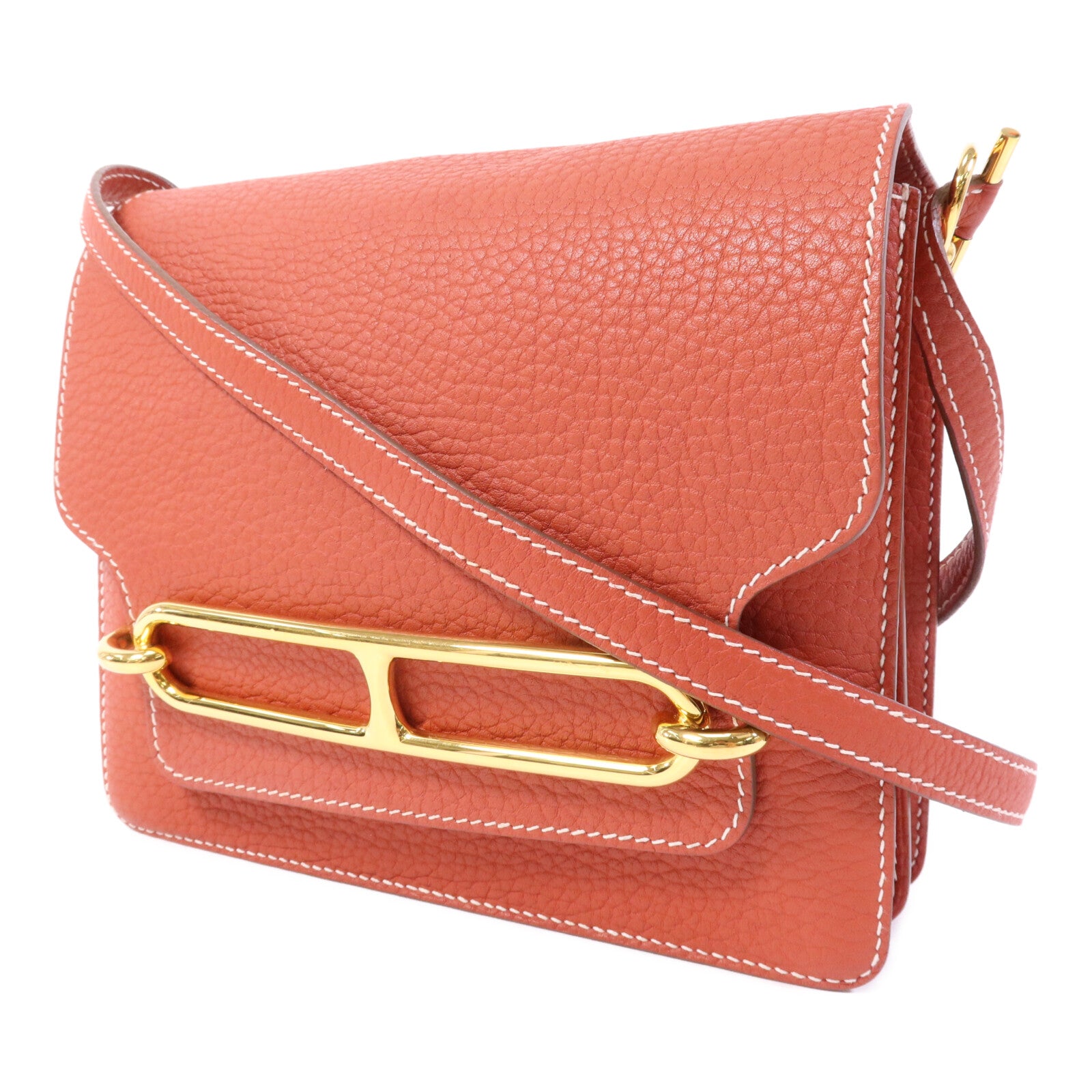 HERMES Clemence皮革 Roulis 23金扣肩背袋