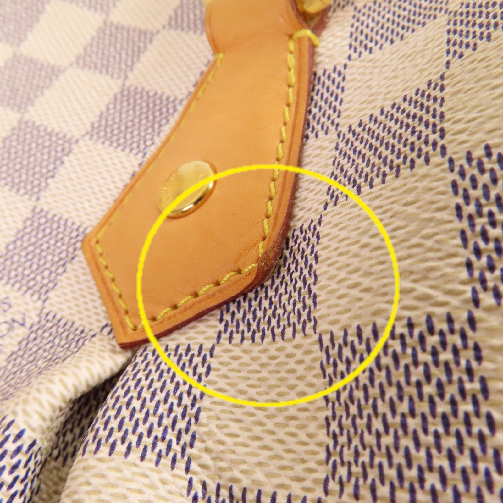 LOUIS VUITTON Damier Azur Evora MM金扣肩背袋米白色