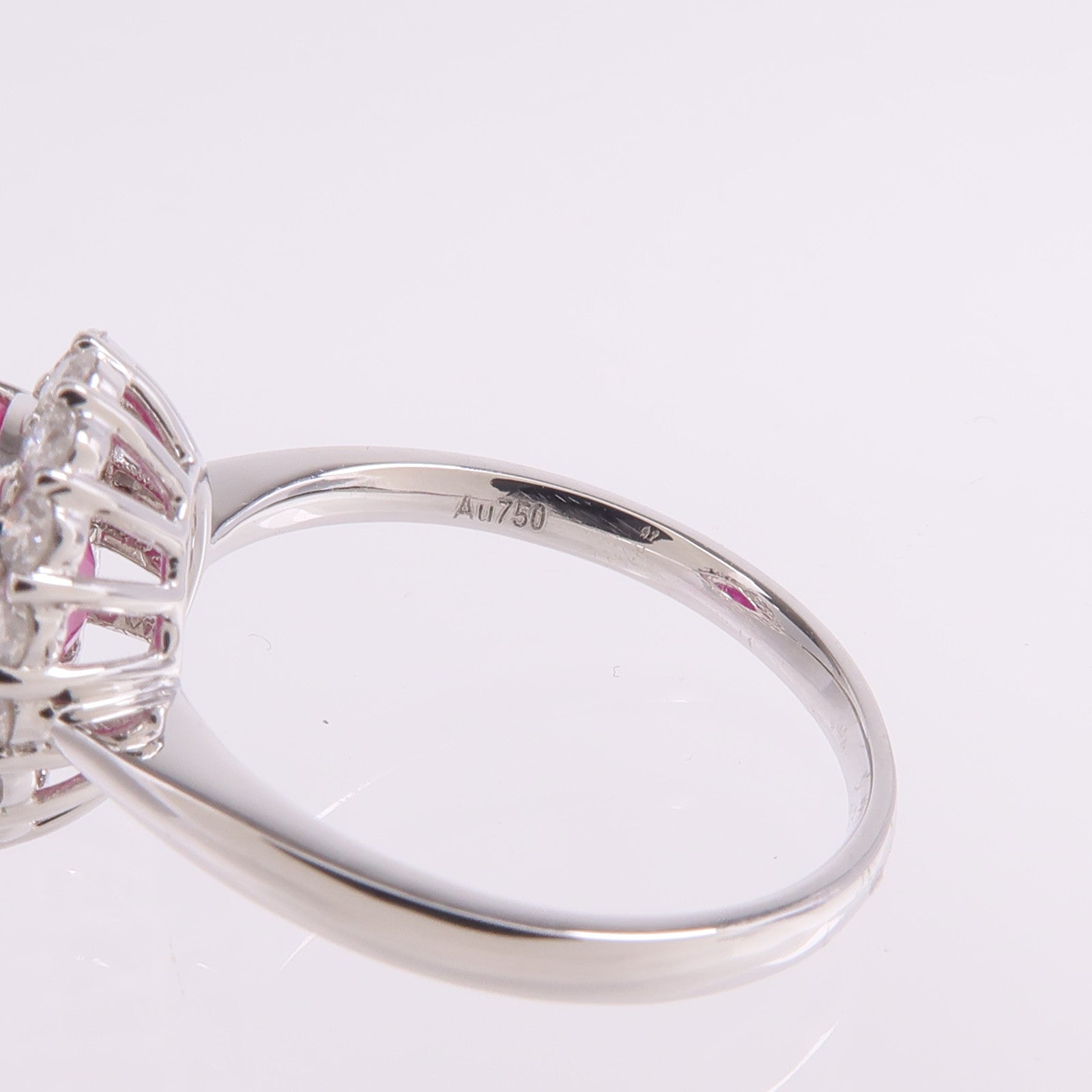 JEWELRY 18K白金Ruby Diamond Ring紅寶石/鑽石戒指US#6